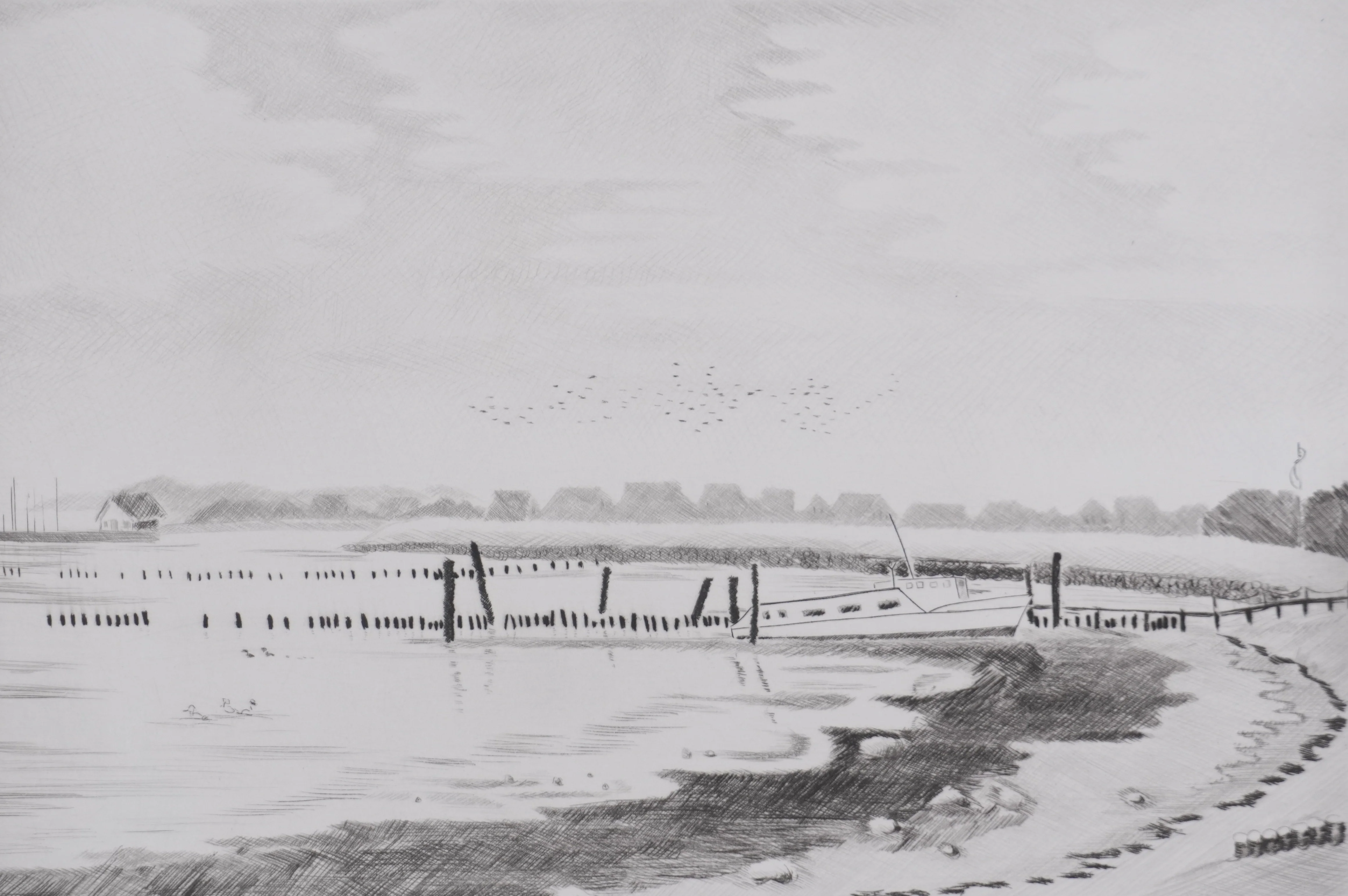 Camille COMBE : Au rythme des marées, Gravure originale signée - Image 5