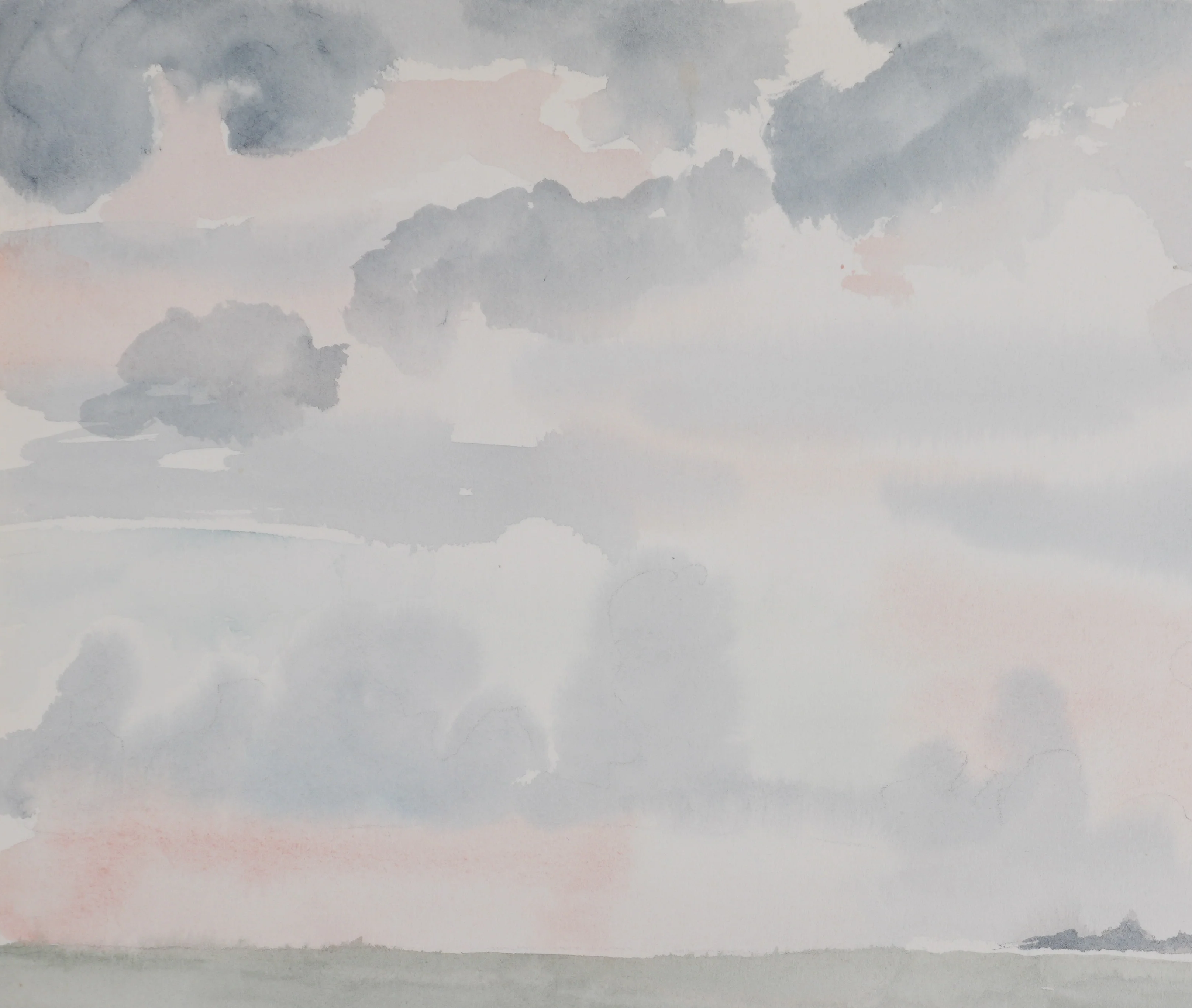 Camille COMBE : Bord de mer ombragé, Aquarelle originale signée - Image 3