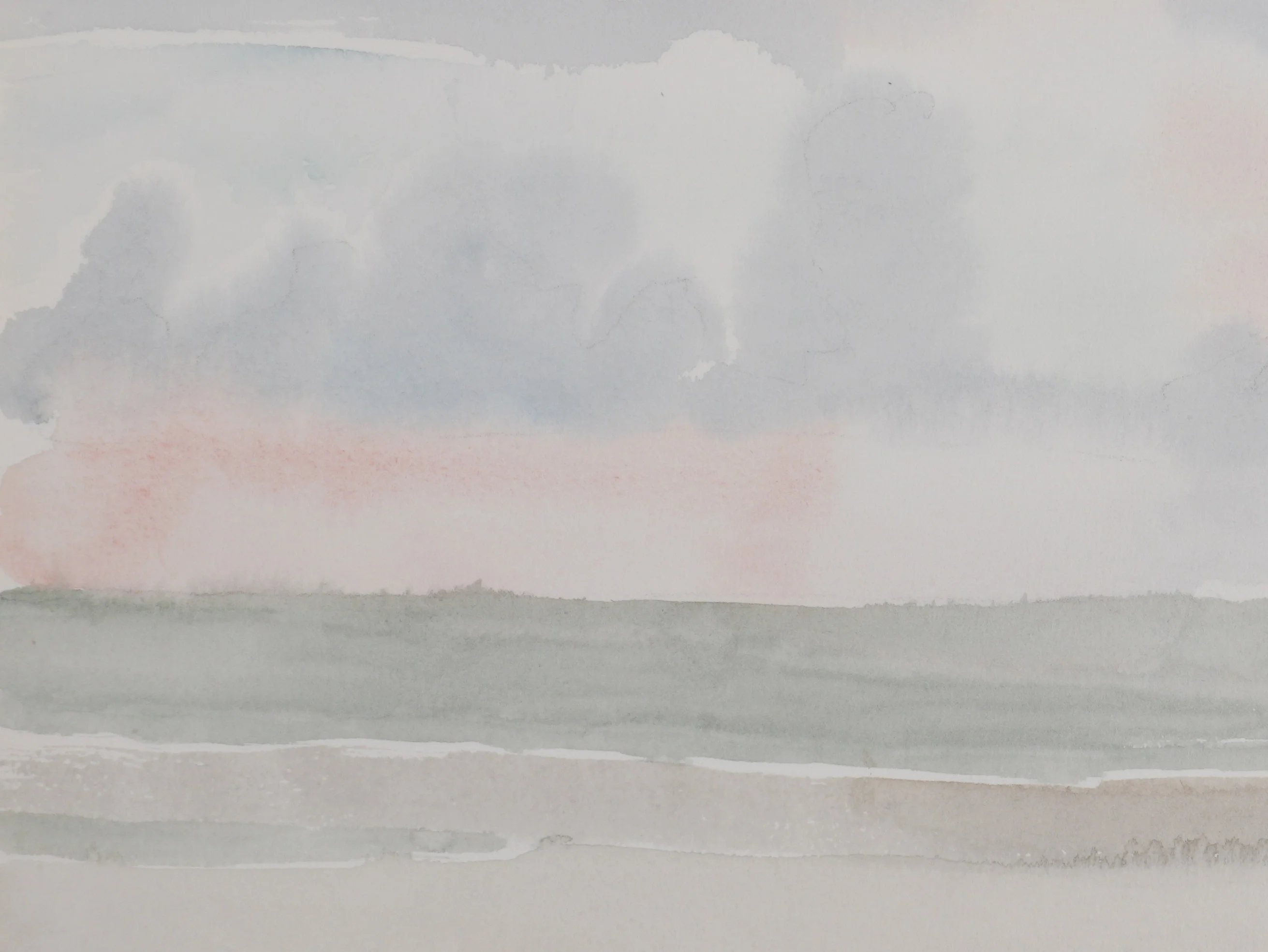 Camille COMBE : Bord de mer ombragé, Aquarelle originale signée - Image 5