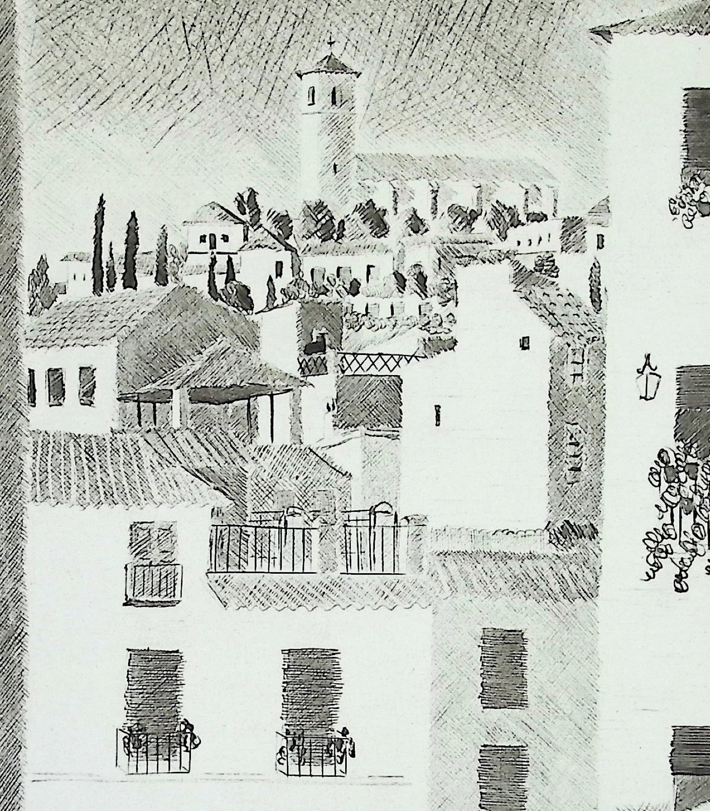 Camille COMBE : Carrera Del Darro, Gravure originale signée - Image 3