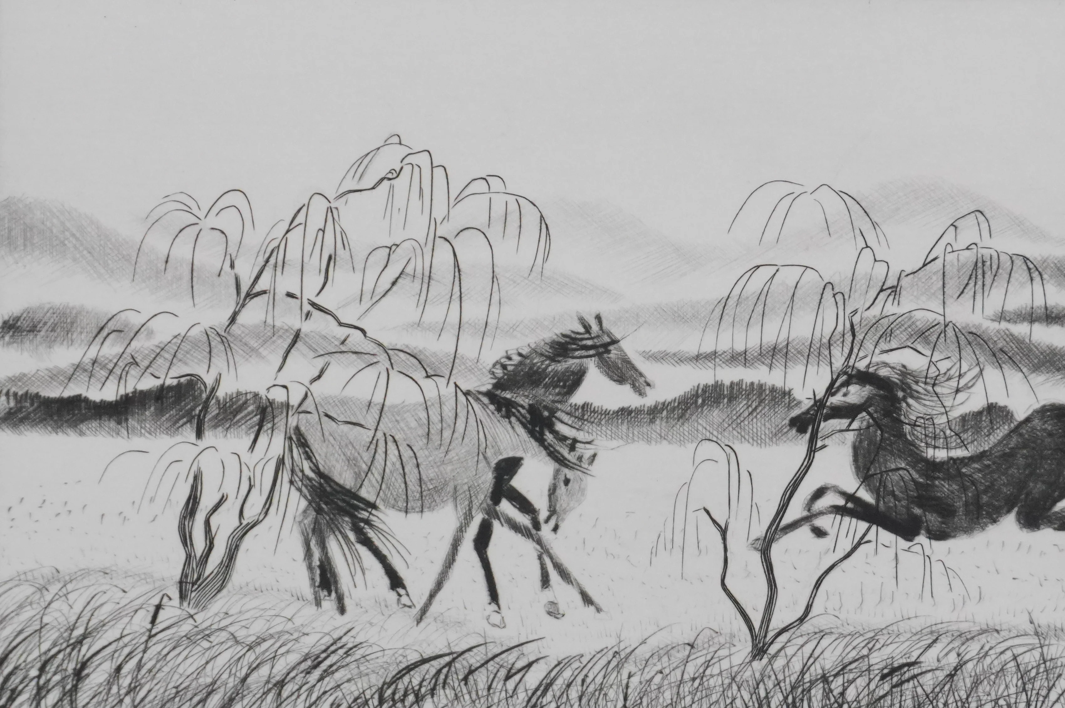 Camille COMBE : Crinières au vent, Gravure originale signée - Image 4