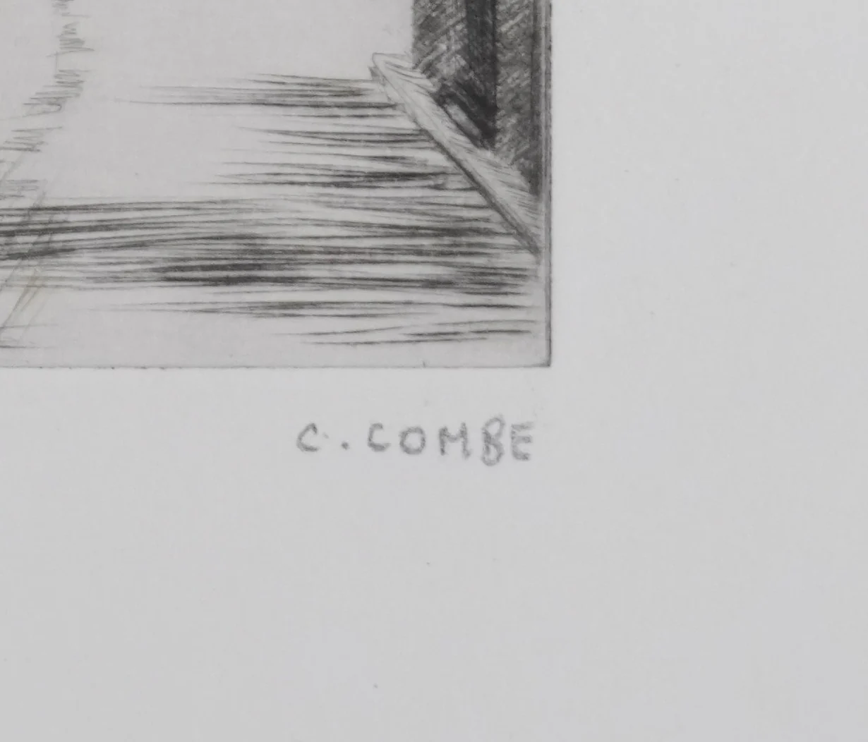 Camille COMBE : Delft, l'Oostpoort, Gravure originale signée - Image 2