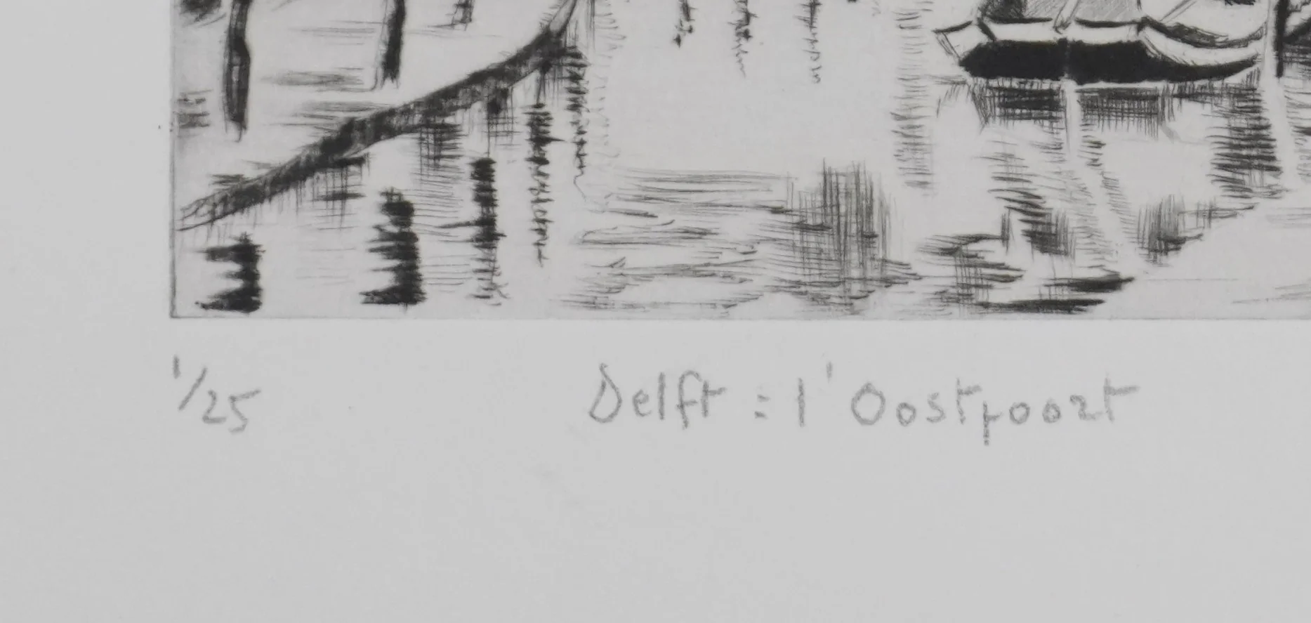 Camille COMBE : Delft, l'Oostpoort, Gravure originale signée - Image 8