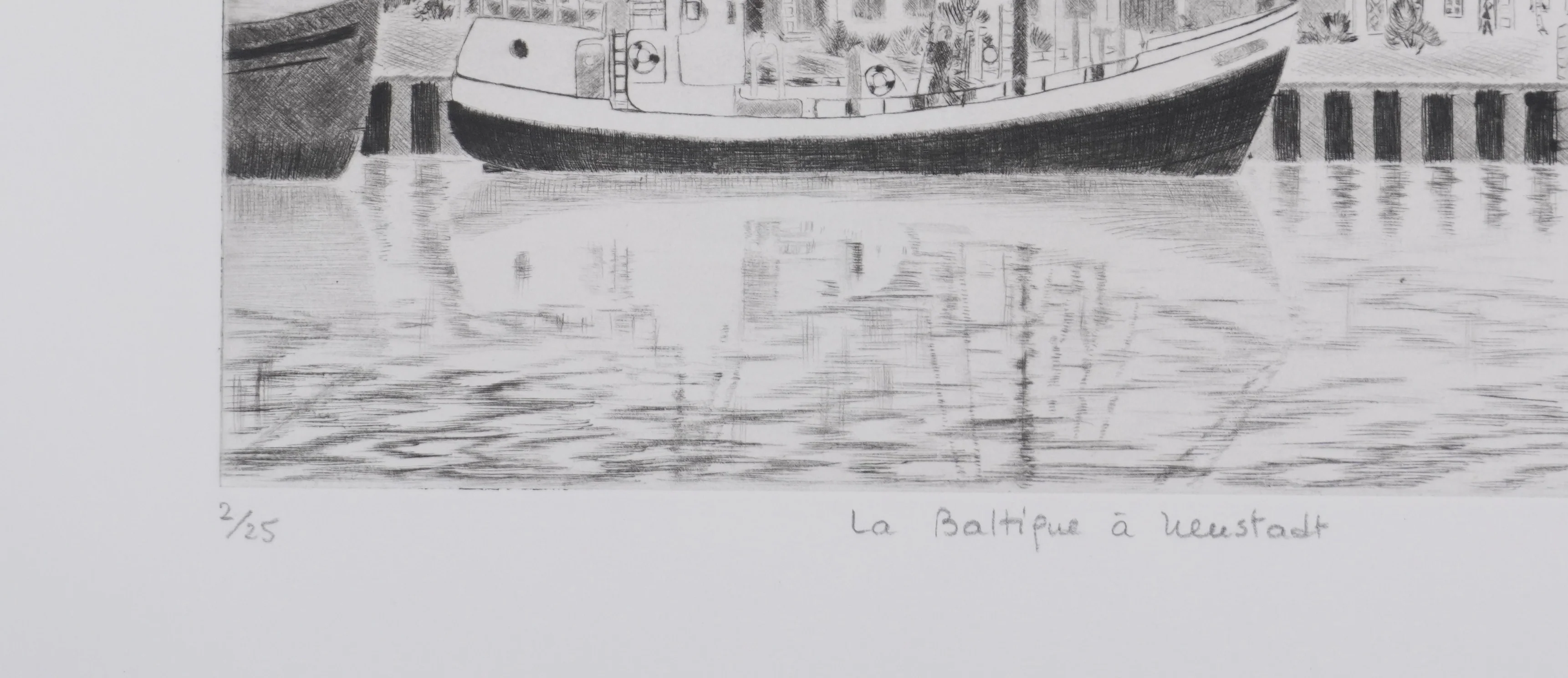Camille COMBE : La Baltique à Neustadt, Gravure originale signée - Image 7