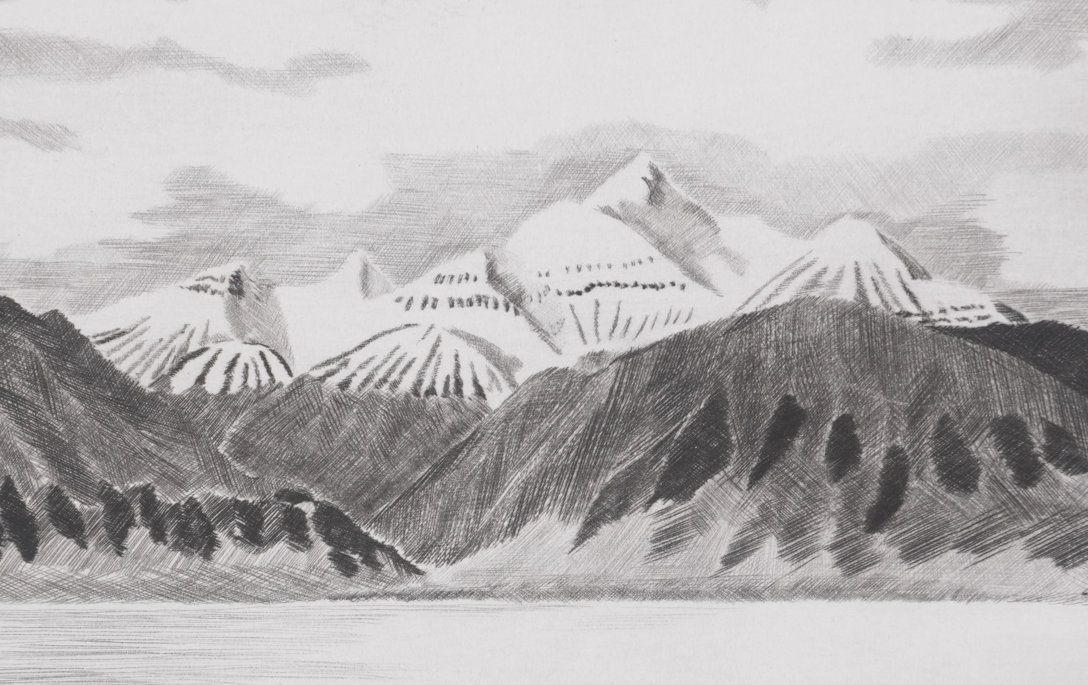 Camille COMBE : La terre des Pics Aigus, Gravure originale signée - Image 5