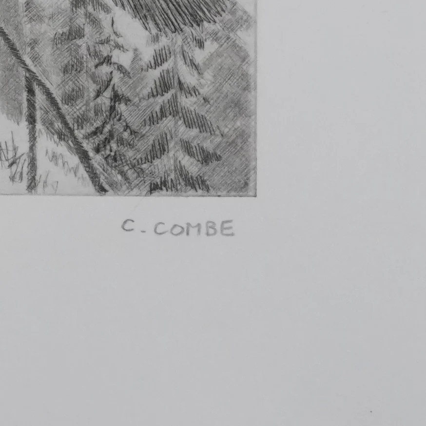 Camille COMBE : Le sentier des gentianes, Gravure originale signée - Image 2