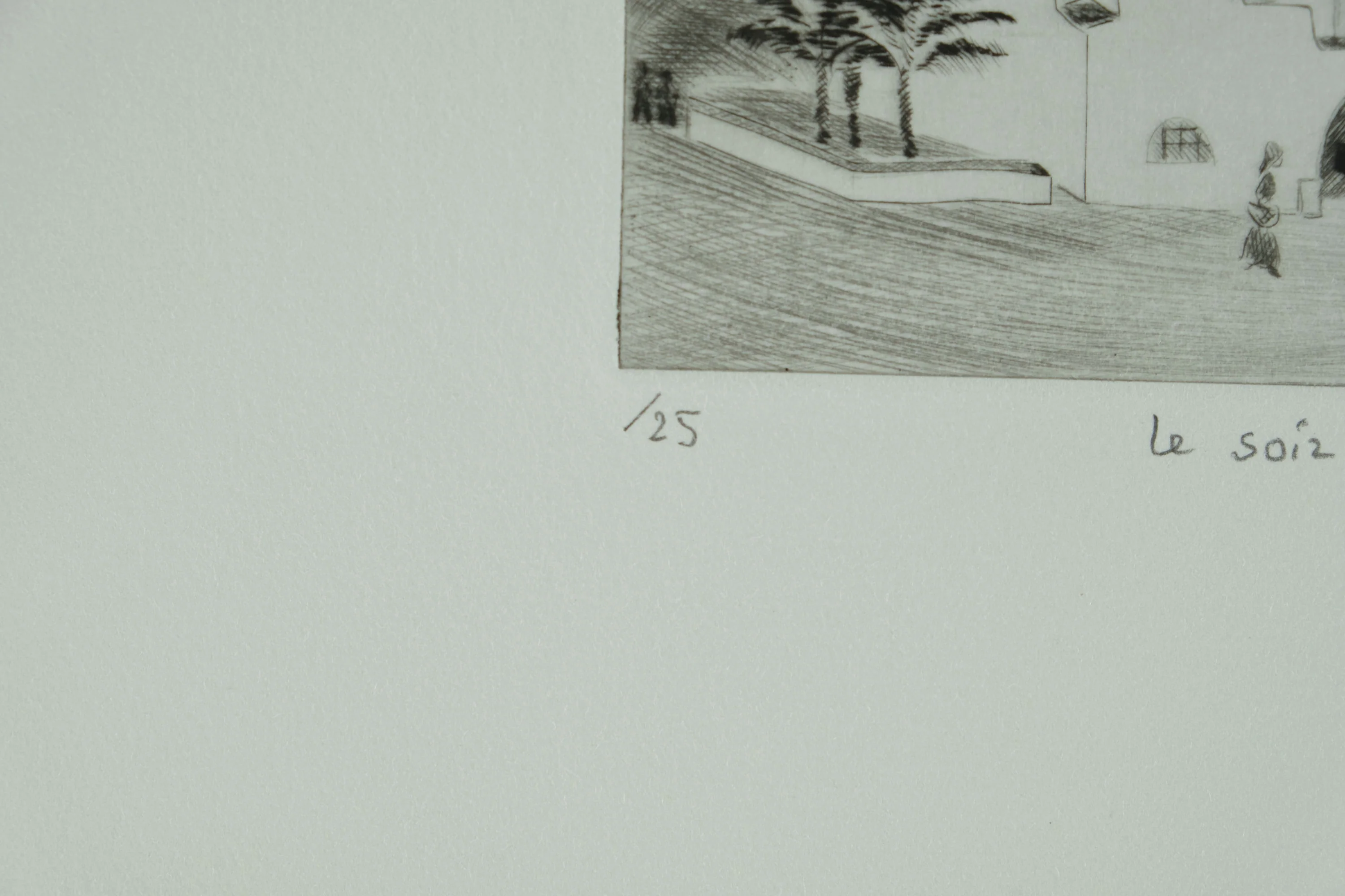 Camille COMBE : Le soir tombe sur Patmos, Gravure originale signée - Image 6