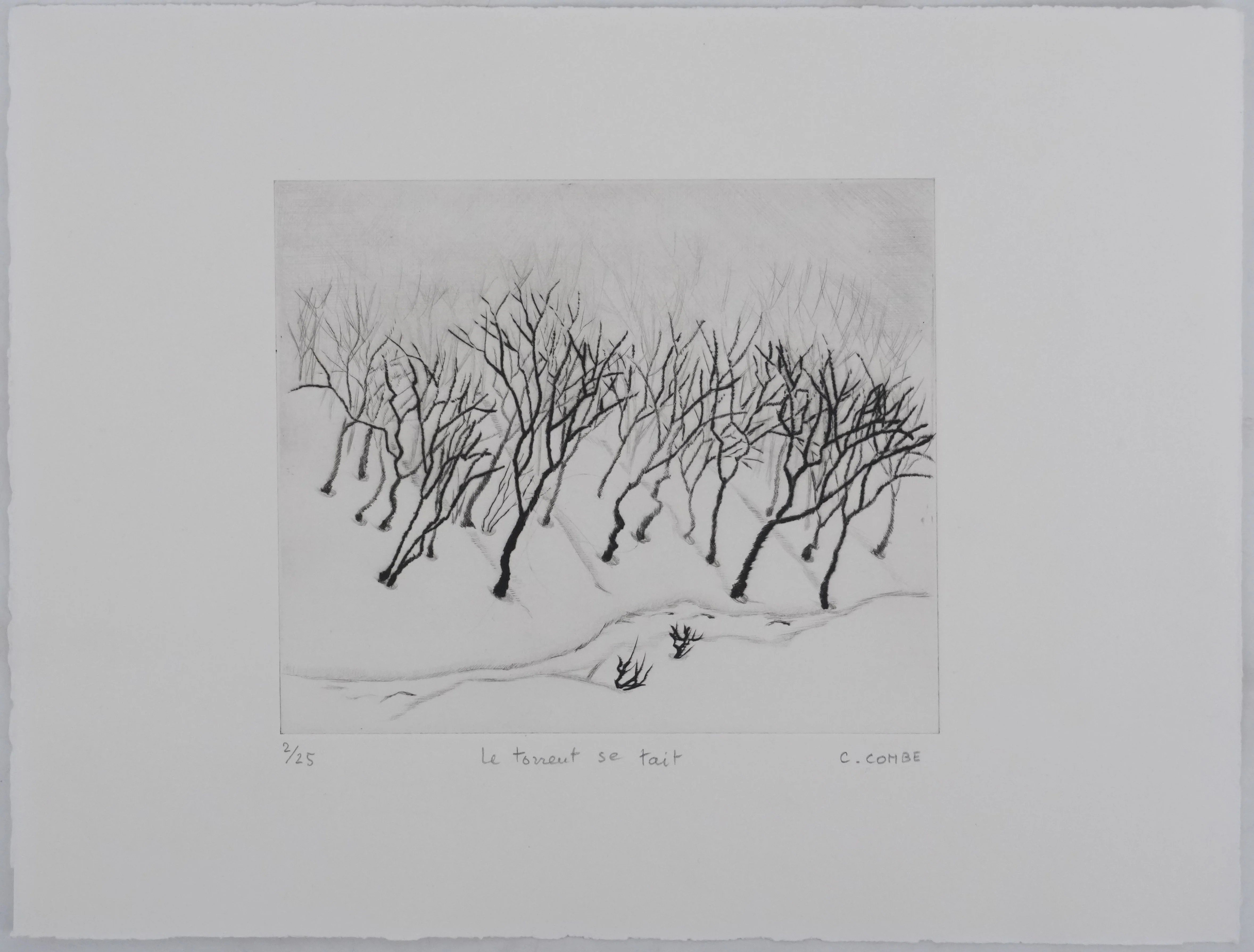Camille COMBE : Le torrent se tait, Gravure originale signée - Image 3