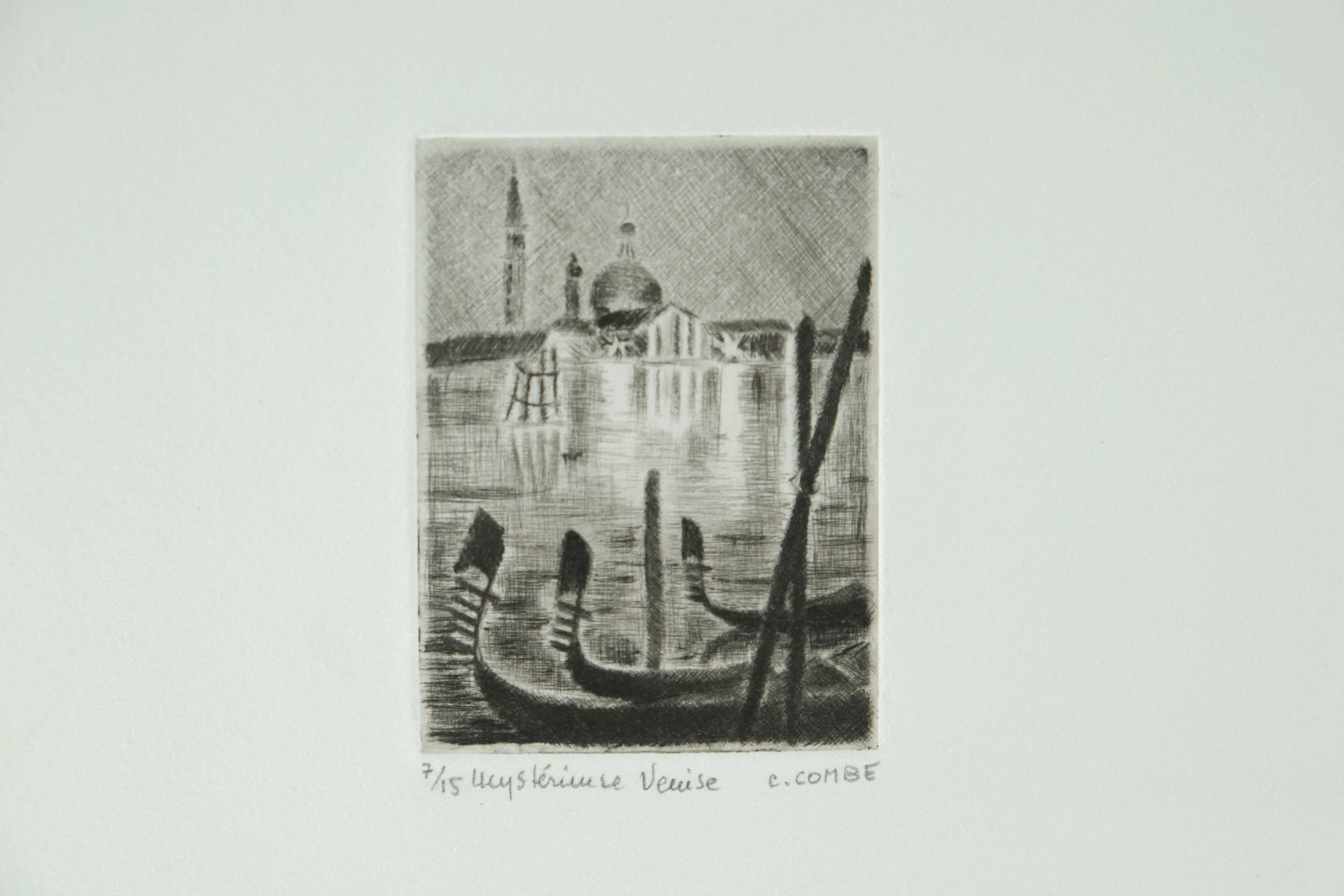 Camille COMBE : Mystérieuse Venise, Gravure originale signée - Image 4