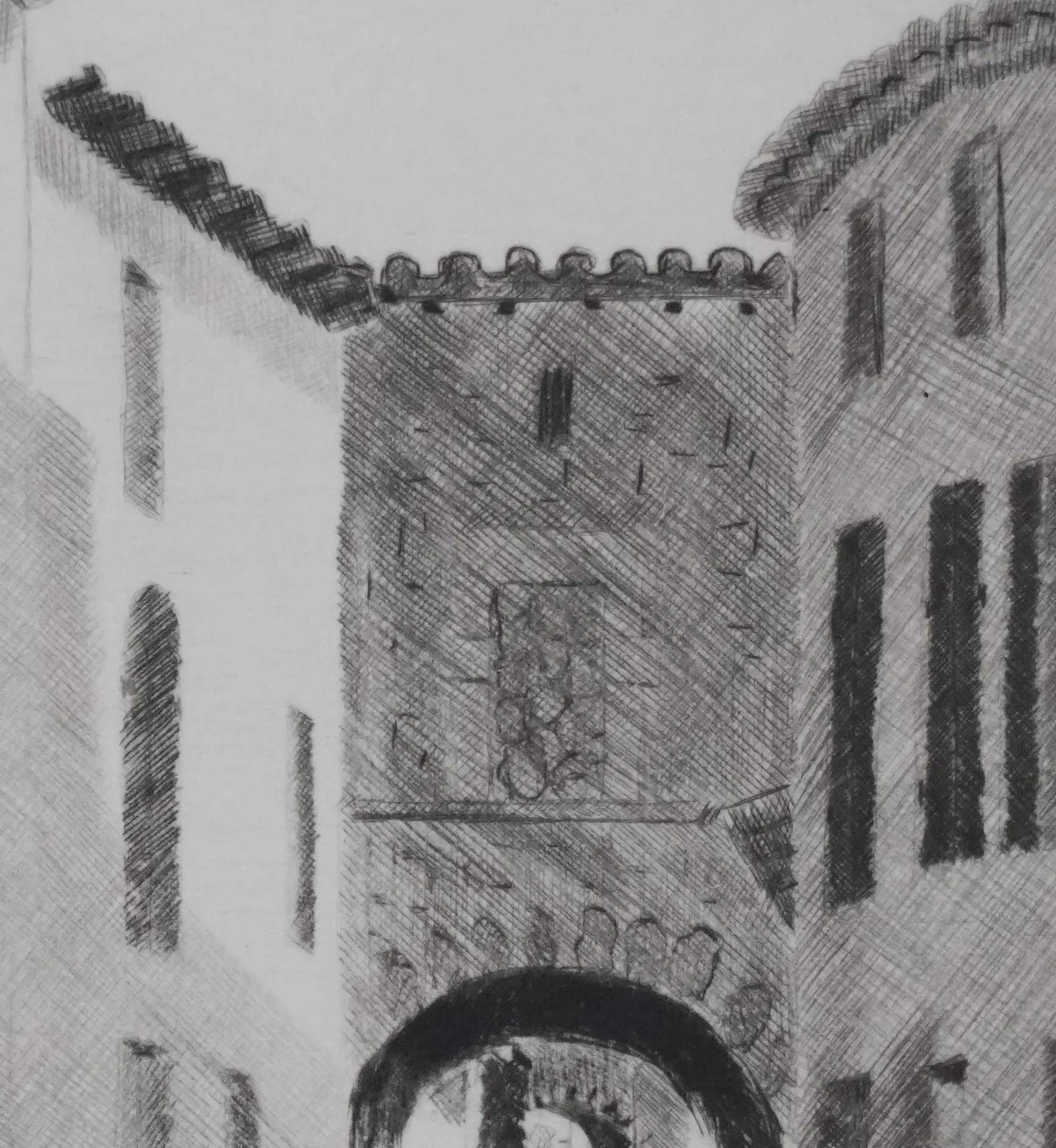 Camille COMBE : Par les ruelles, Gravure originale signée - Image 5