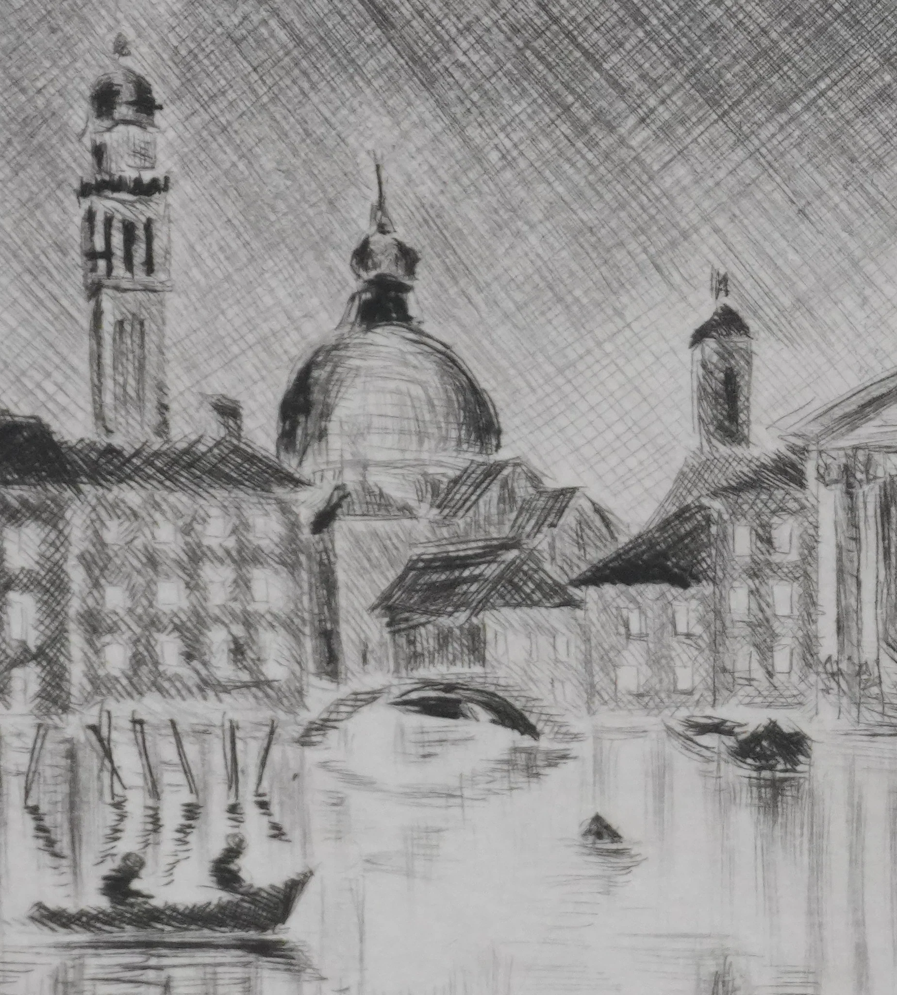 Camille COMBE : Riva degli Schiavoni, Gravure originale signée - Image 5
