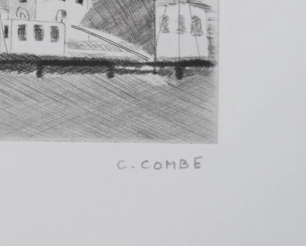 Camille COMBE : Une heure à Bodø, Gravure originale signée - Image 2