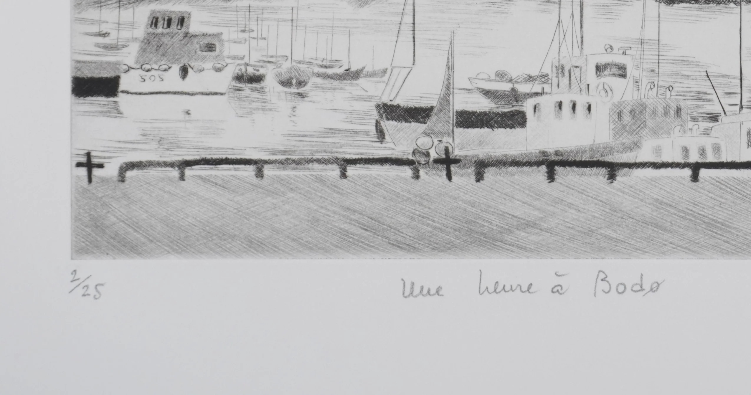 Camille COMBE : Une heure à Bodø, Gravure originale signée - Image 8