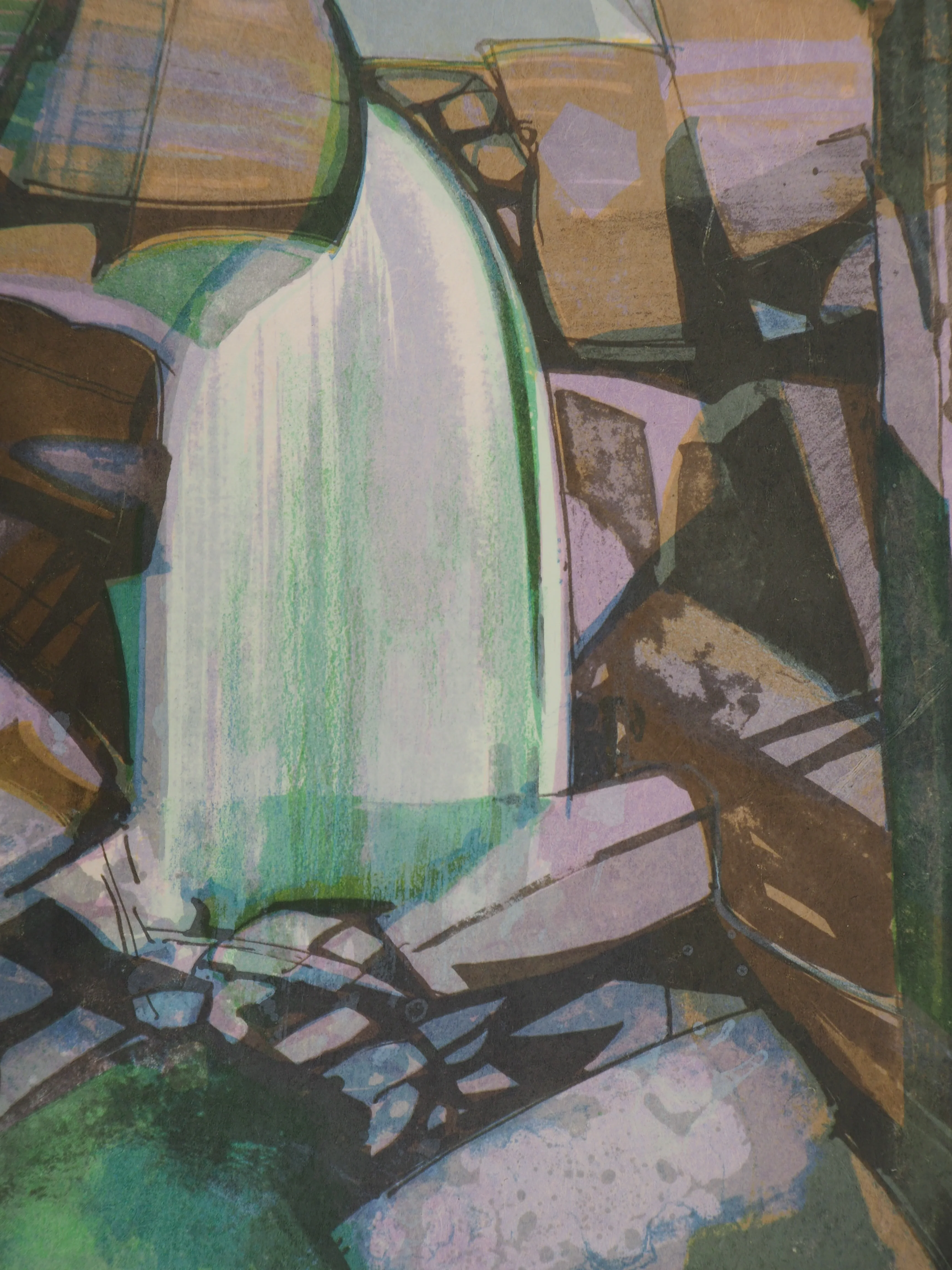 Camille HILAIRE : Alsace, La cascade du Nideck, Lithographie originale signée - Image 3