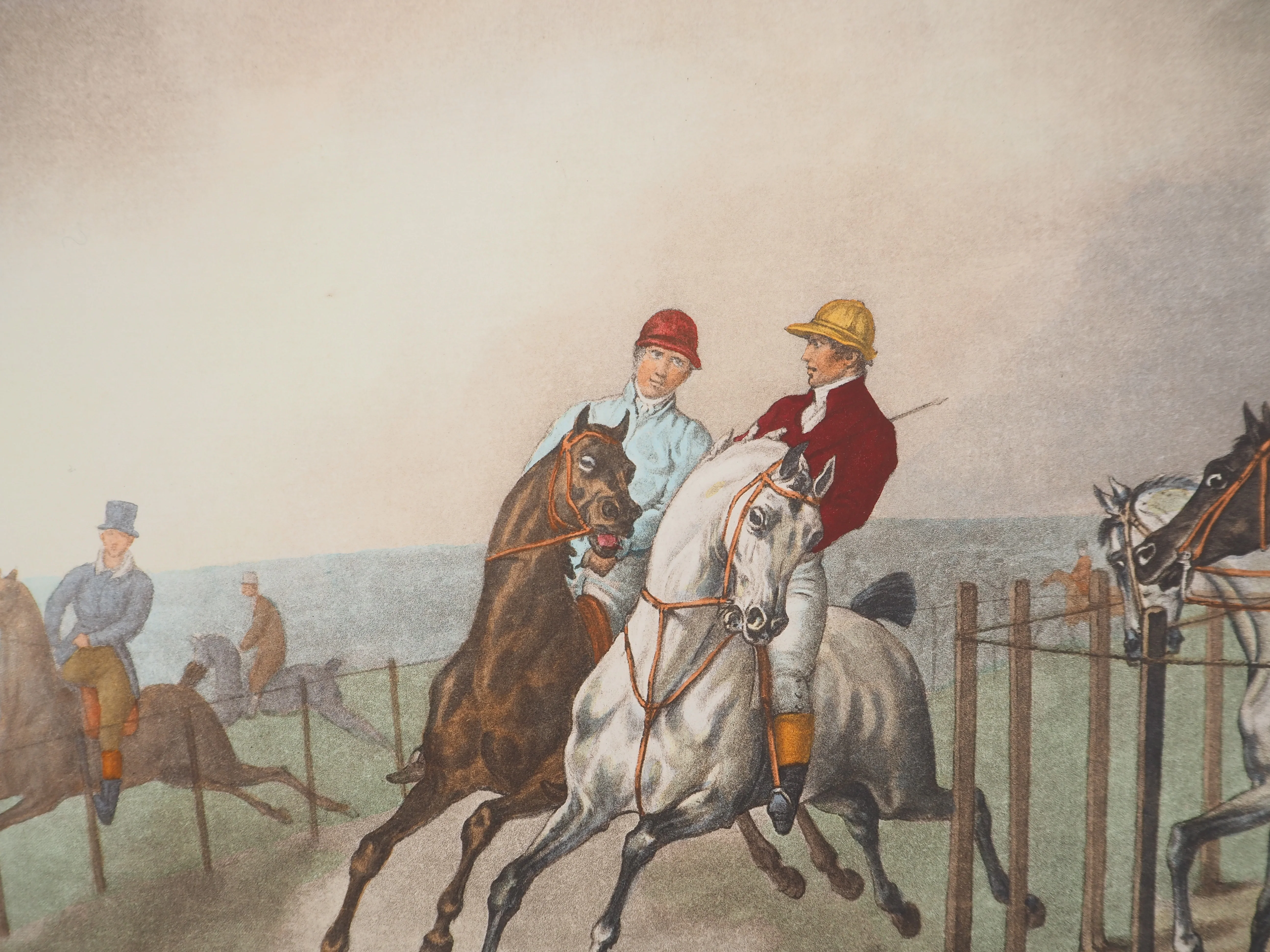 Charles Antoine VERNET : Jockey coupant son adversaire, Gravure et pochoir signée - Image 4