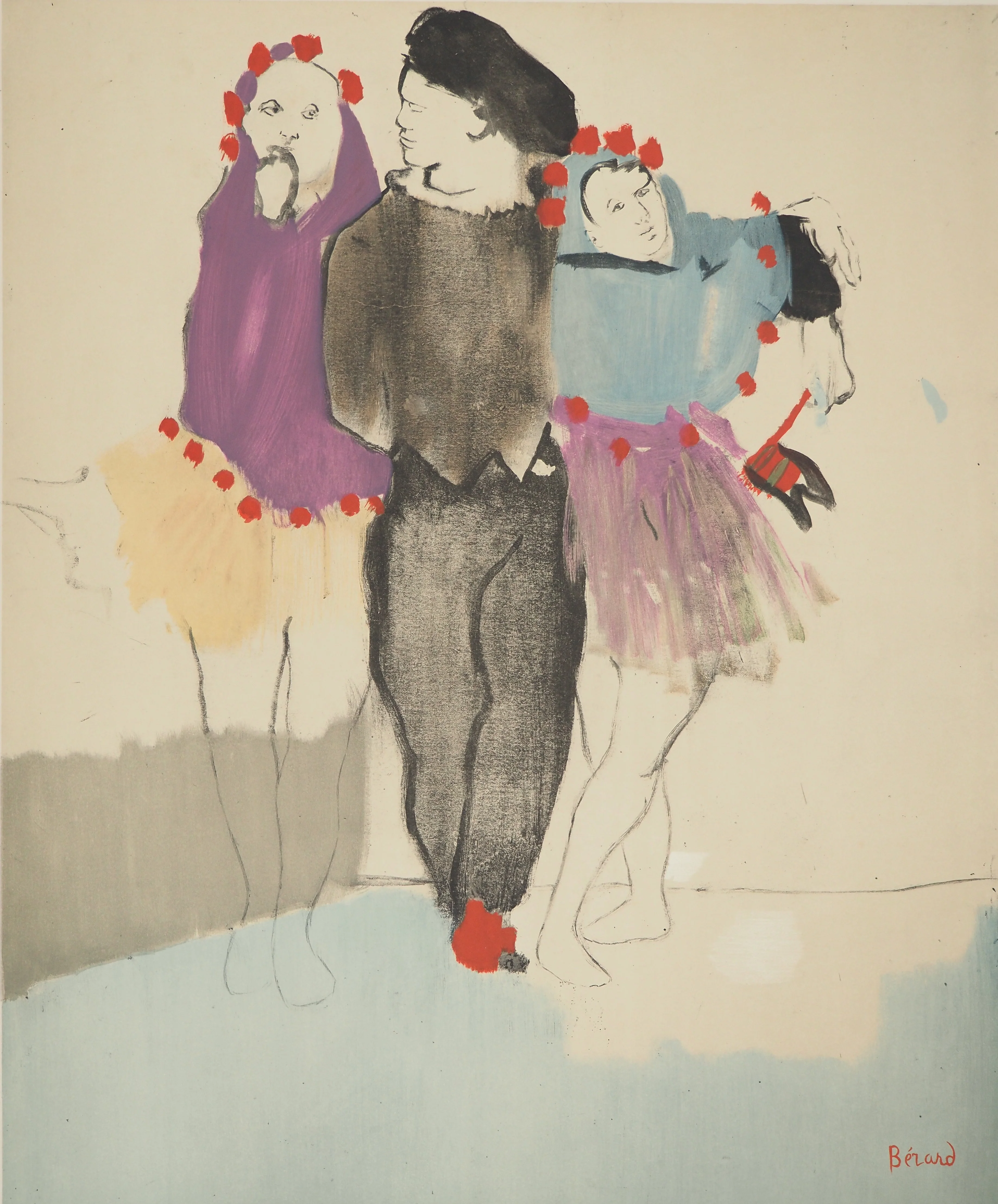 Christian BERARD : Ballet, les trois amis, Lithographie signée - Image 3
