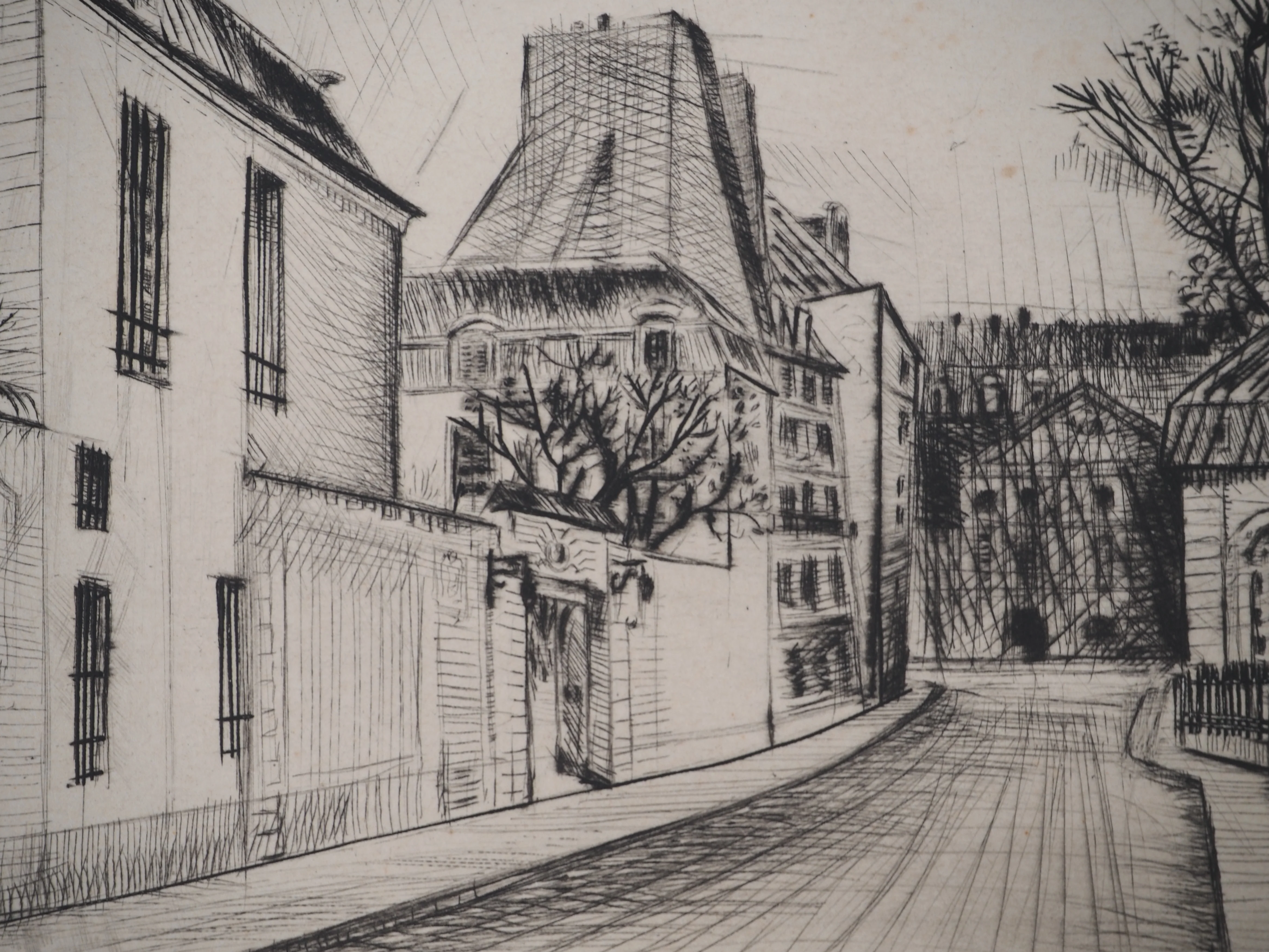 Claude BRETON : Rue d'une ville, Gravure originale signée - Image 5