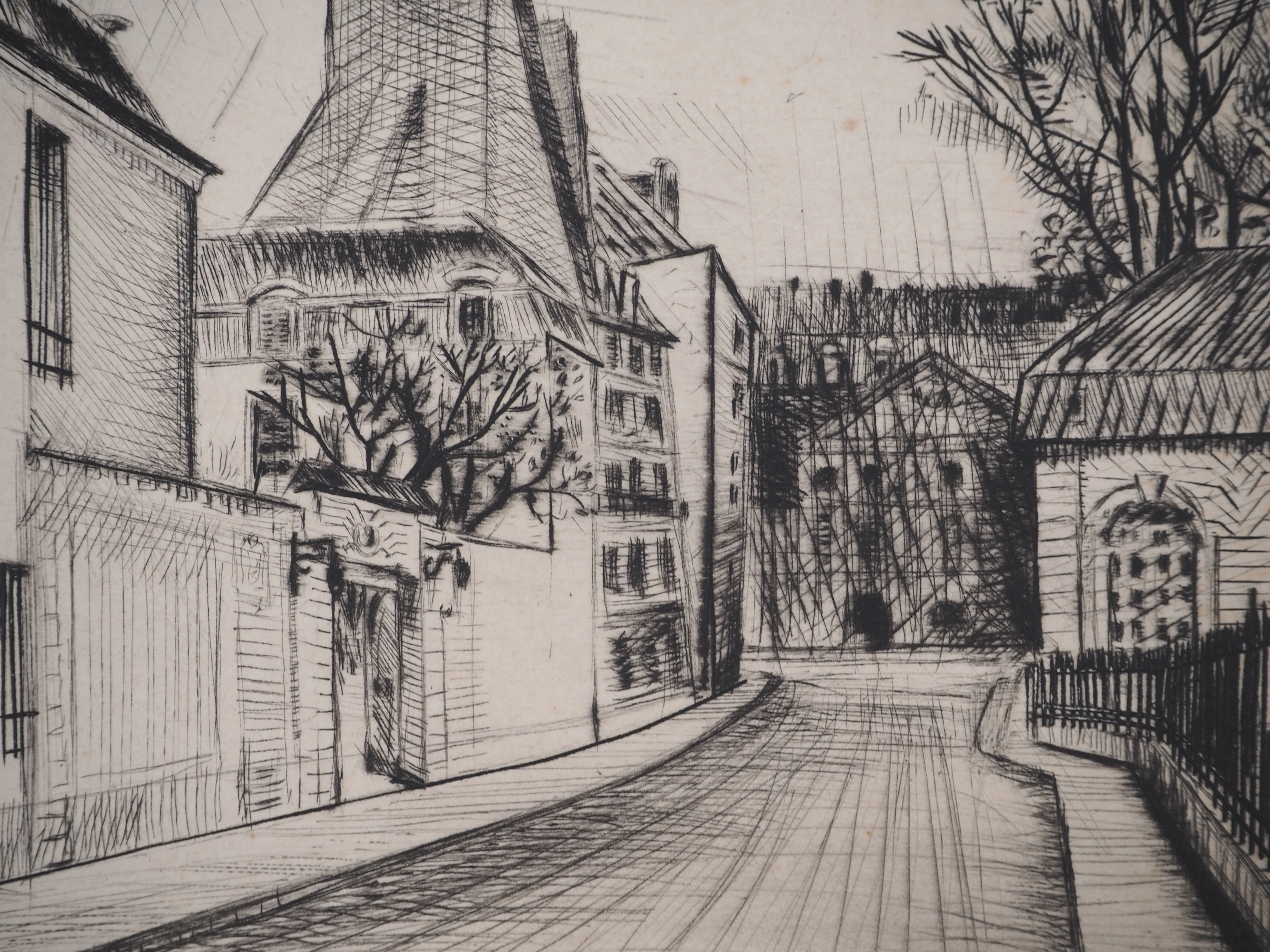 Claude BRETON : Rue d'une ville, Gravure originale signée - Image 6
