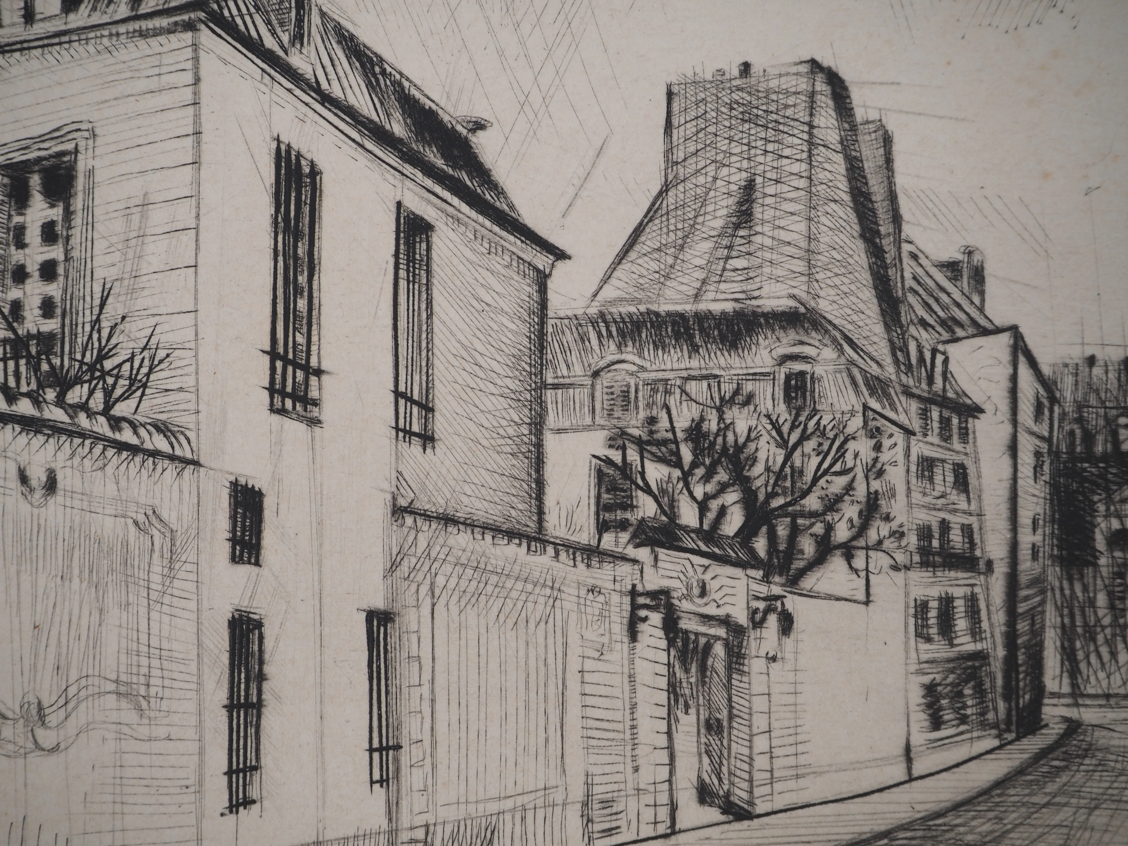 Claude BRETON : Rue d'une ville, Gravure originale signée - Image 7