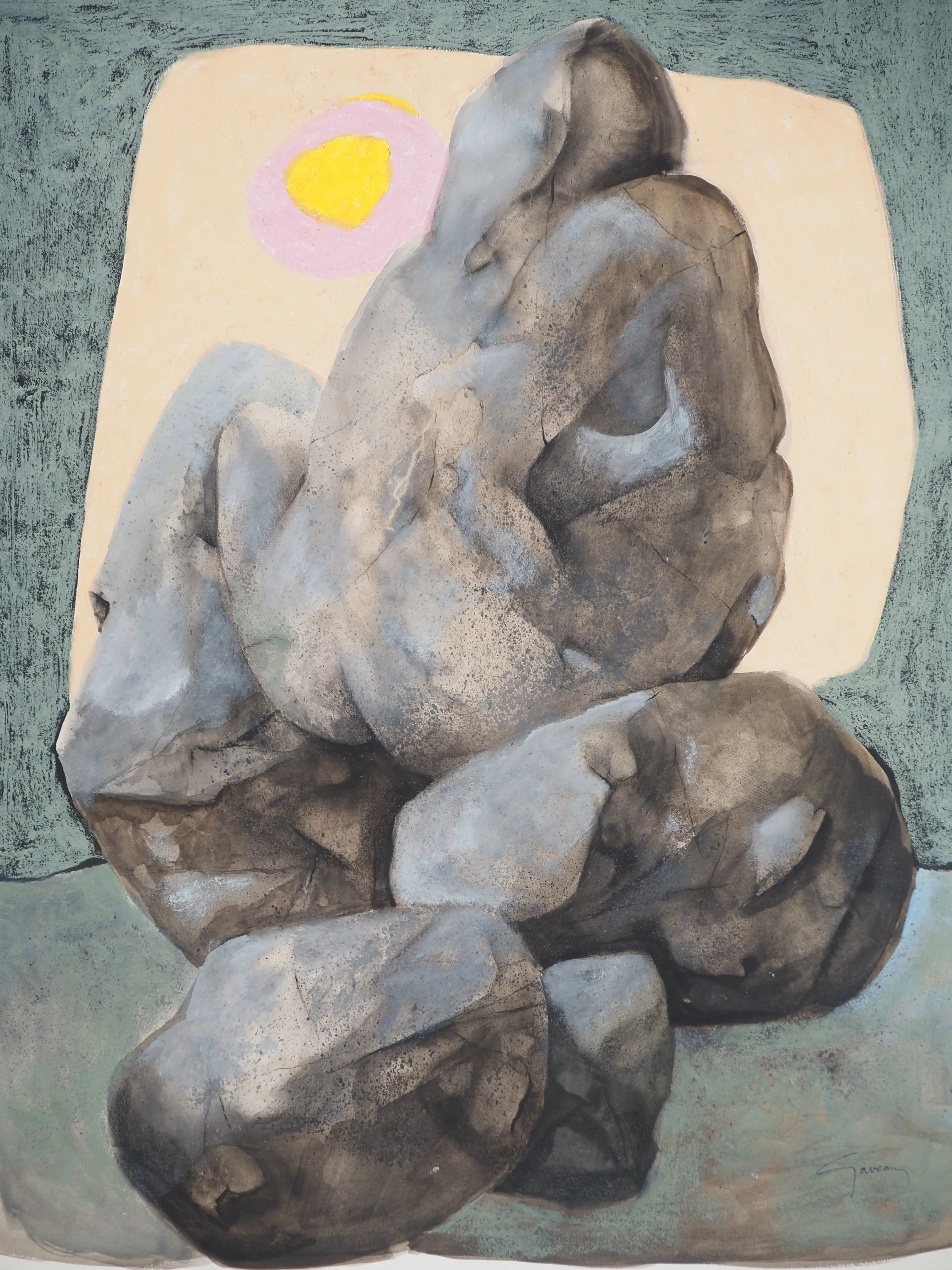 Claude GAVEAU : Nu au levé du soleil, Dessin original signé - Image 3