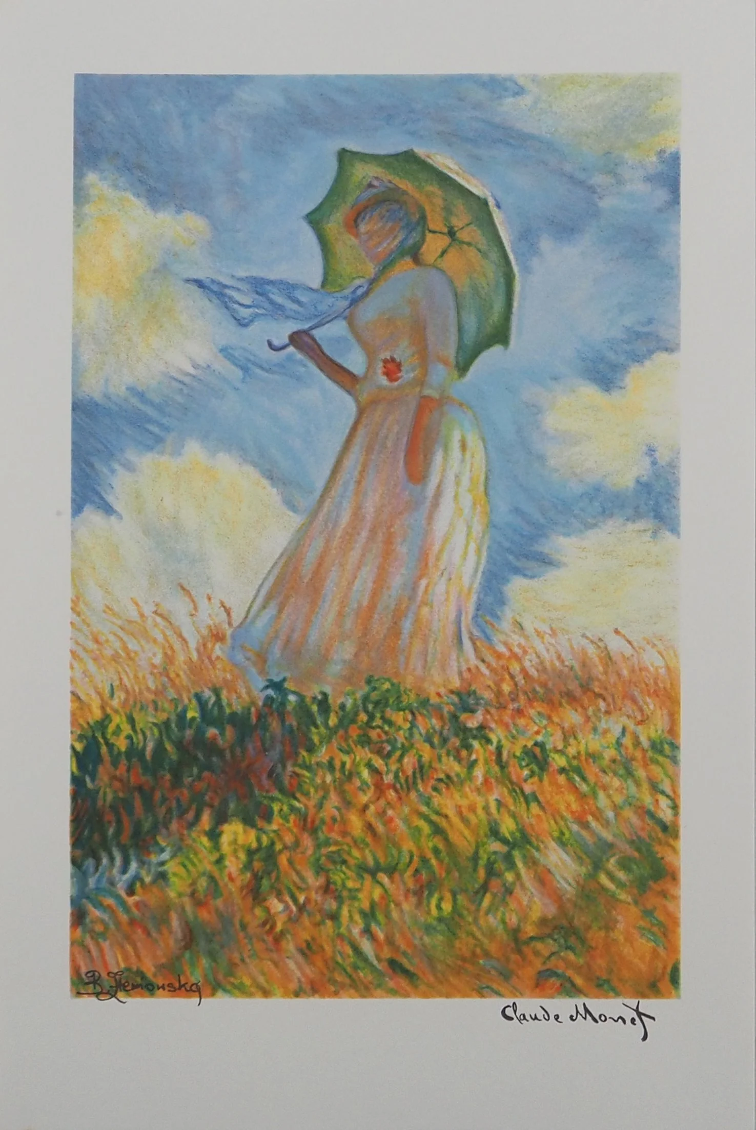Claude MONET : La femme à l’ombrelle, Lithographie signée