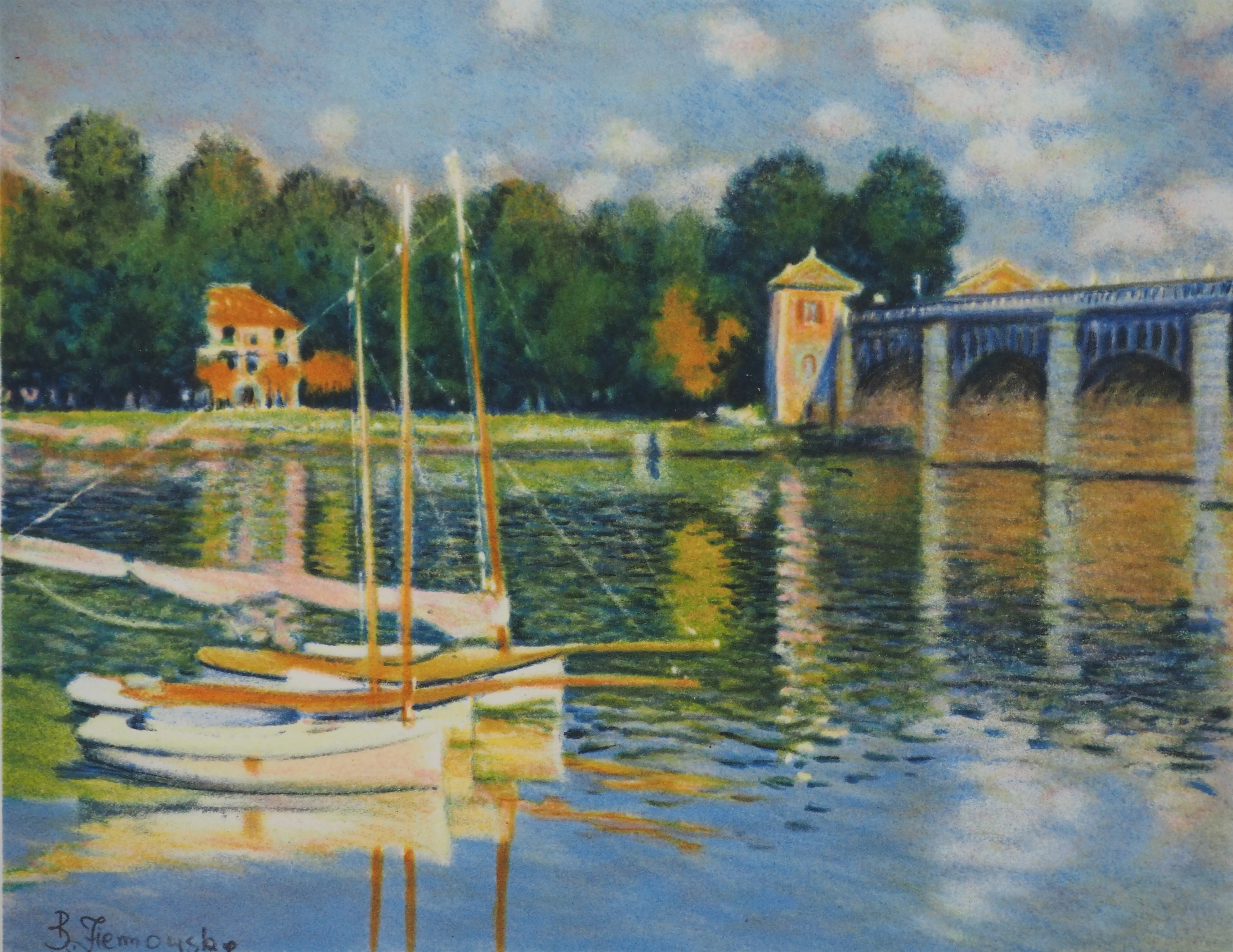 Claude MONET : Voiliers, Lithographie signée - Image 3