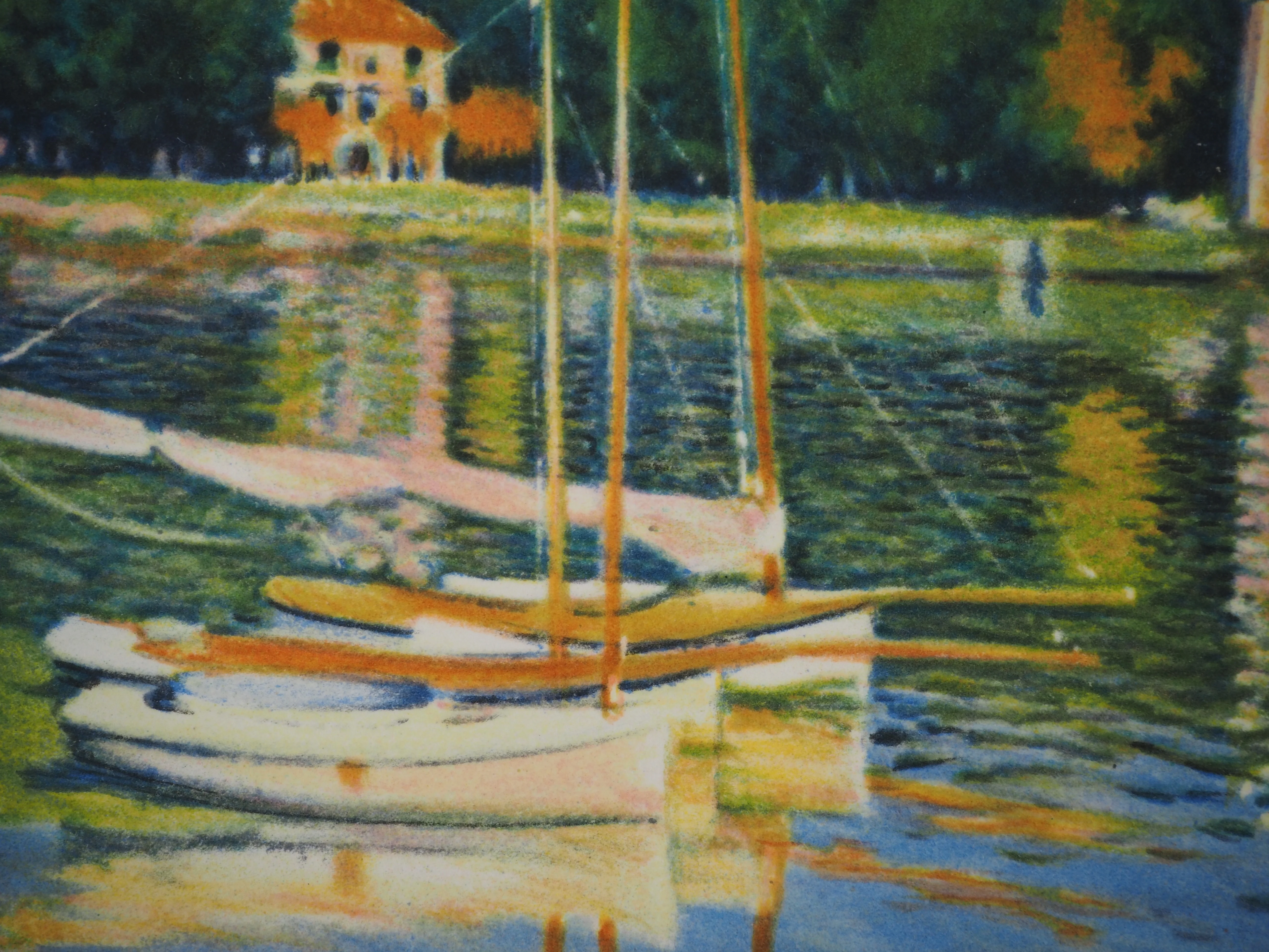 Claude MONET : Voiliers, Lithographie signée - Image 4