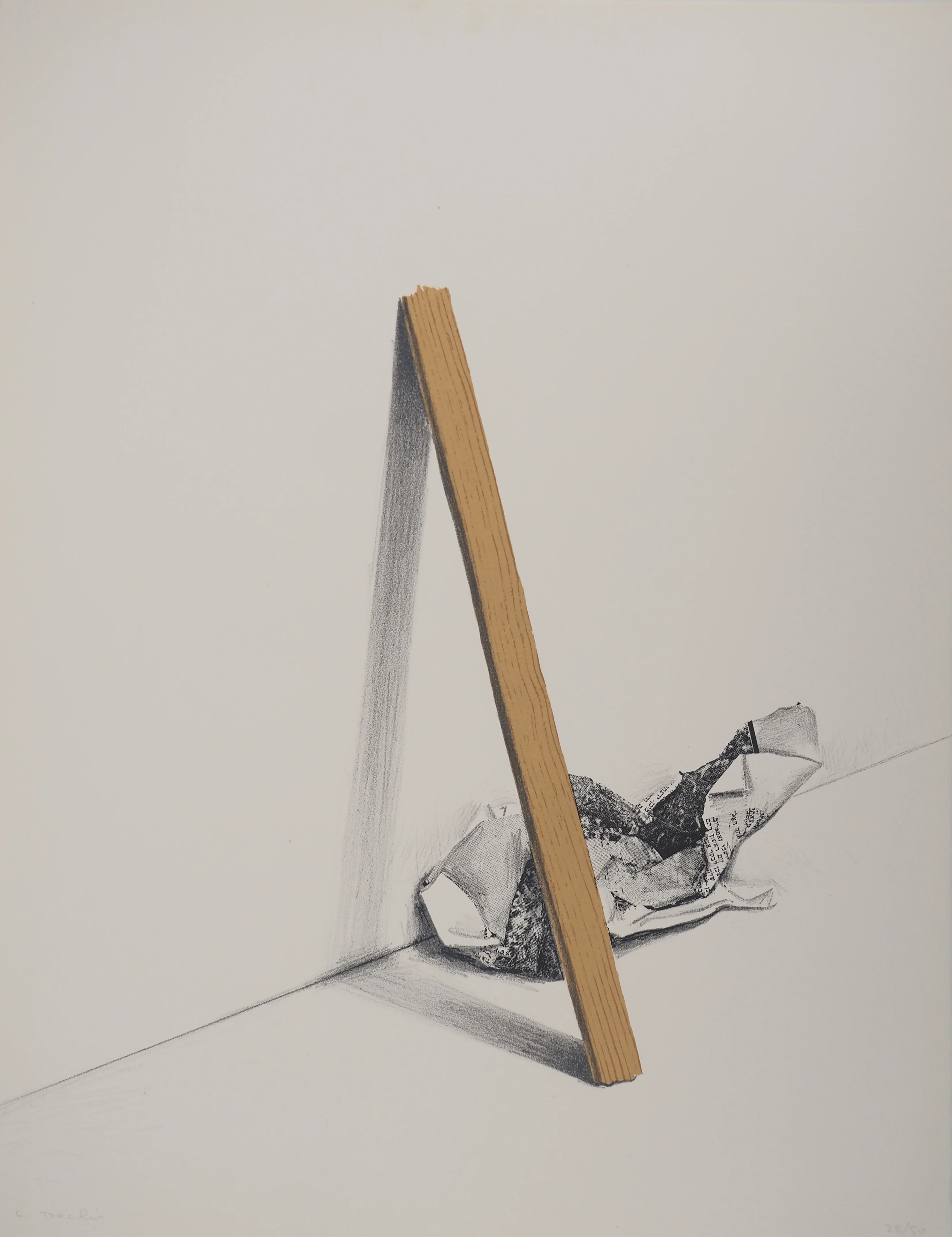 Costa TSOCLIS : Bout de bois, Lithographie originale signée