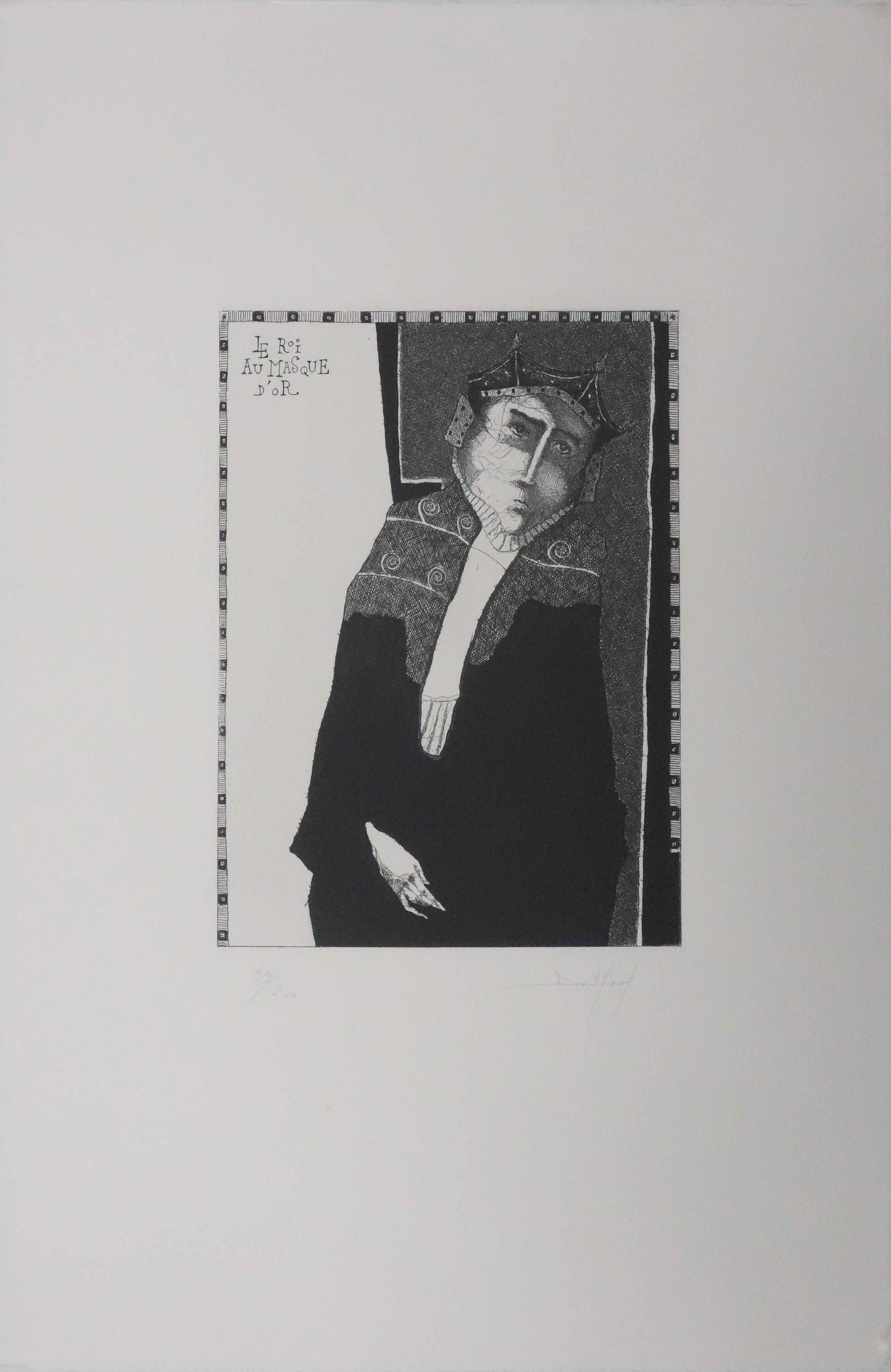 Daniel Airam, Le Roi au masque d'Or, Lithographie originale signée - Image 3