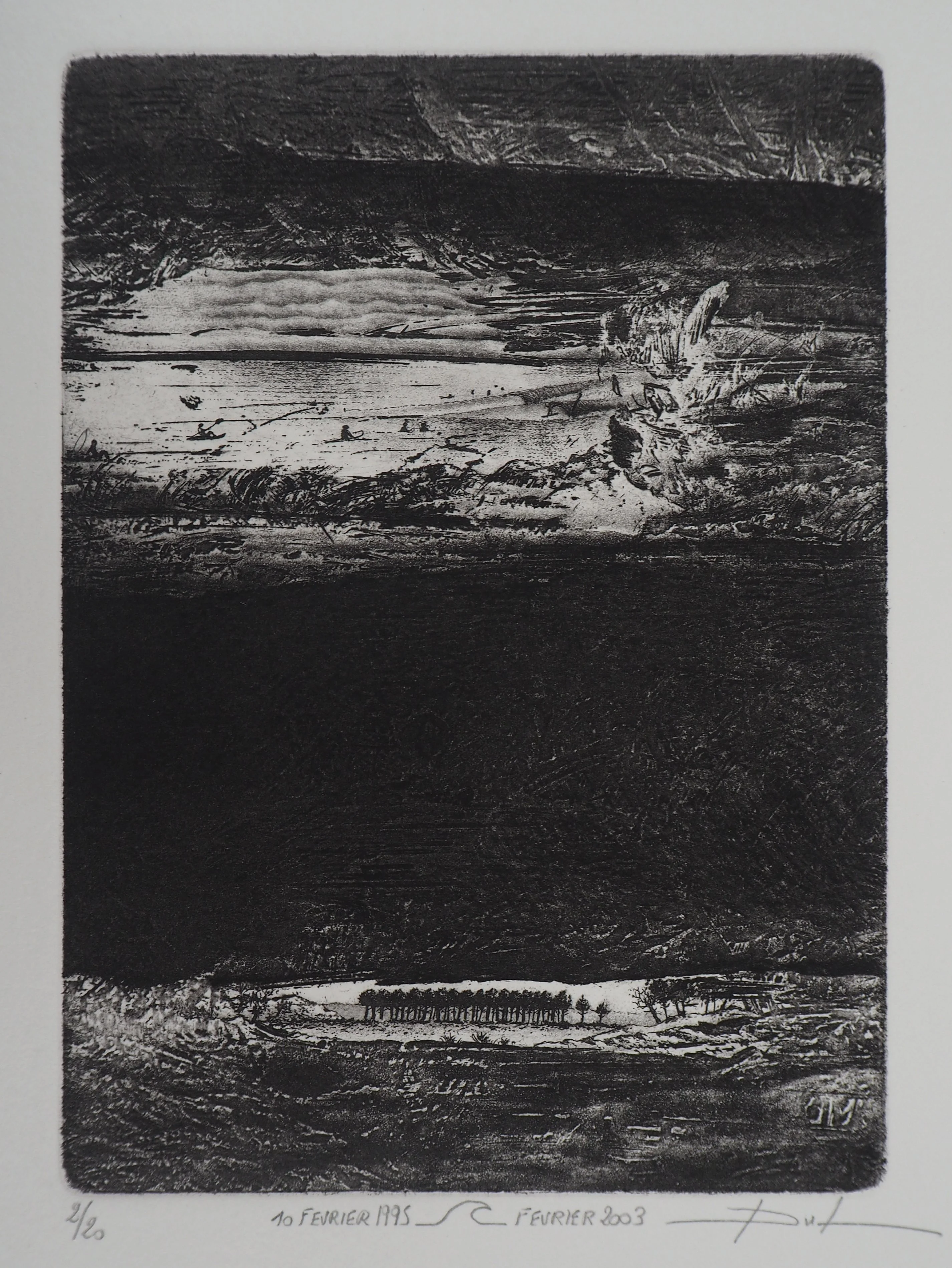 Daniel BEUGNIOT (DUL) : Vue sur le lac, Gravure originale signée - Image 3
