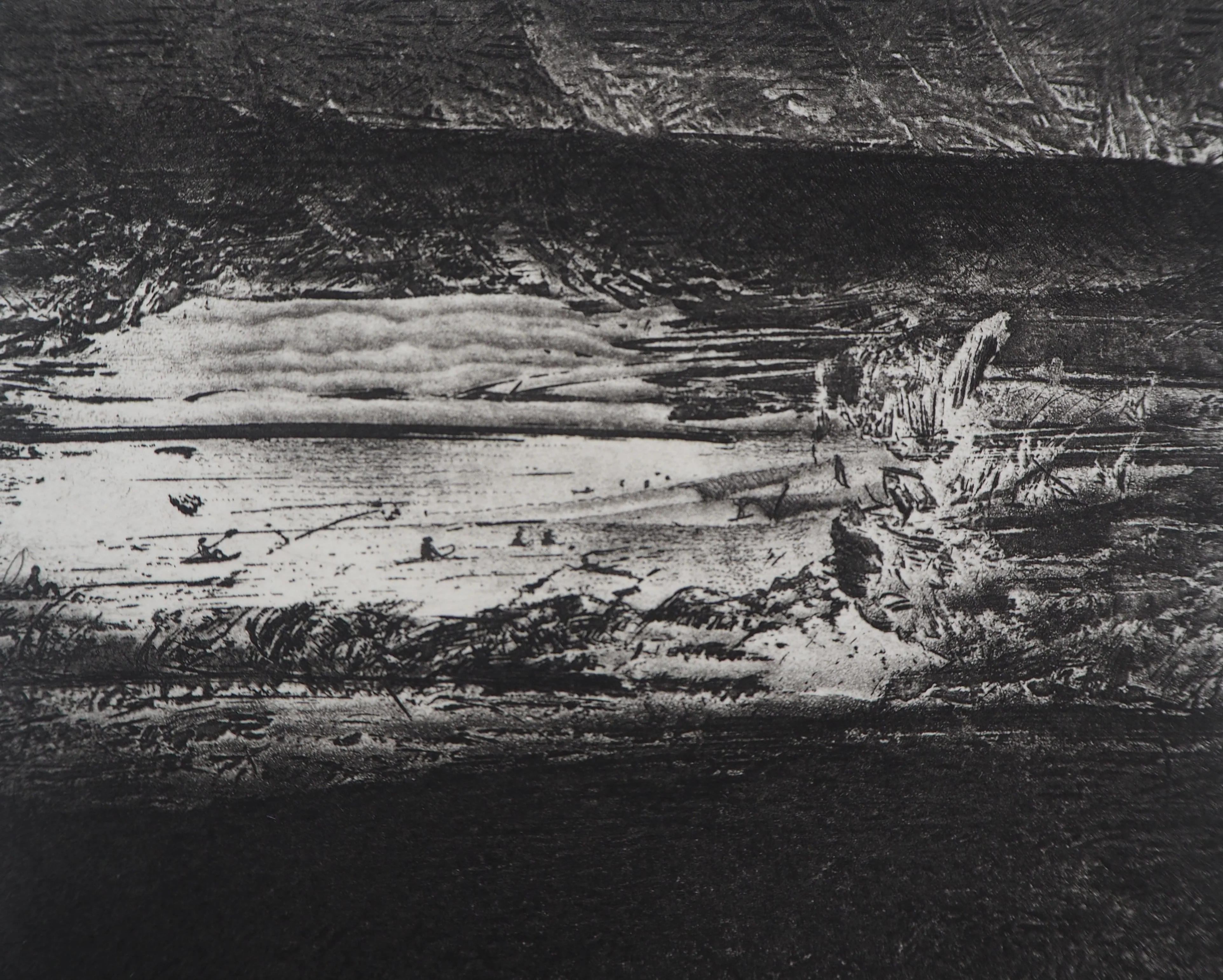 Daniel BEUGNIOT (DUL) : Vue sur le lac, Gravure originale signée - Image 5