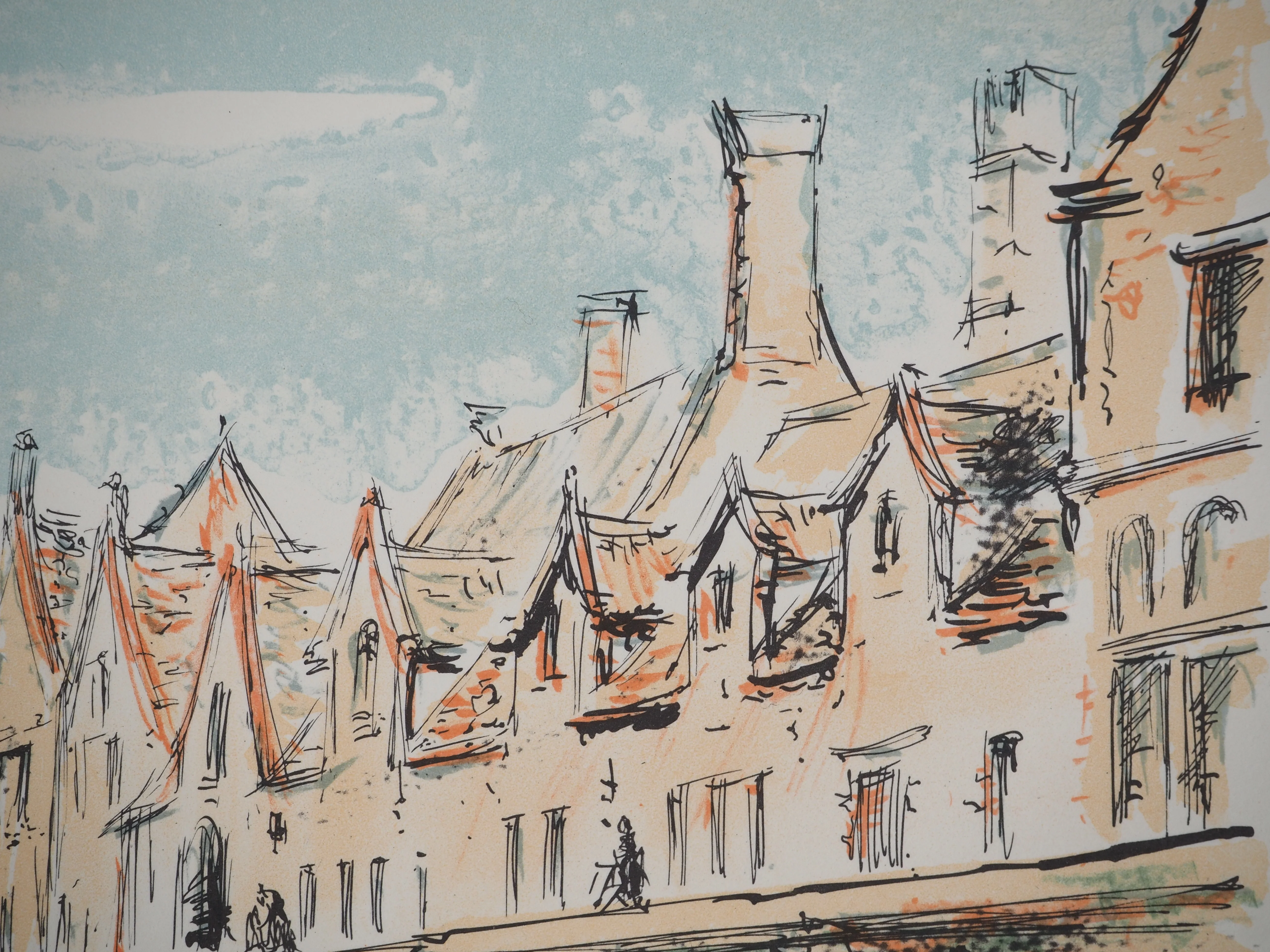 Daniel TRICART : Bruges, Le canal Groenerei, Lithographie originale signée - Image 5