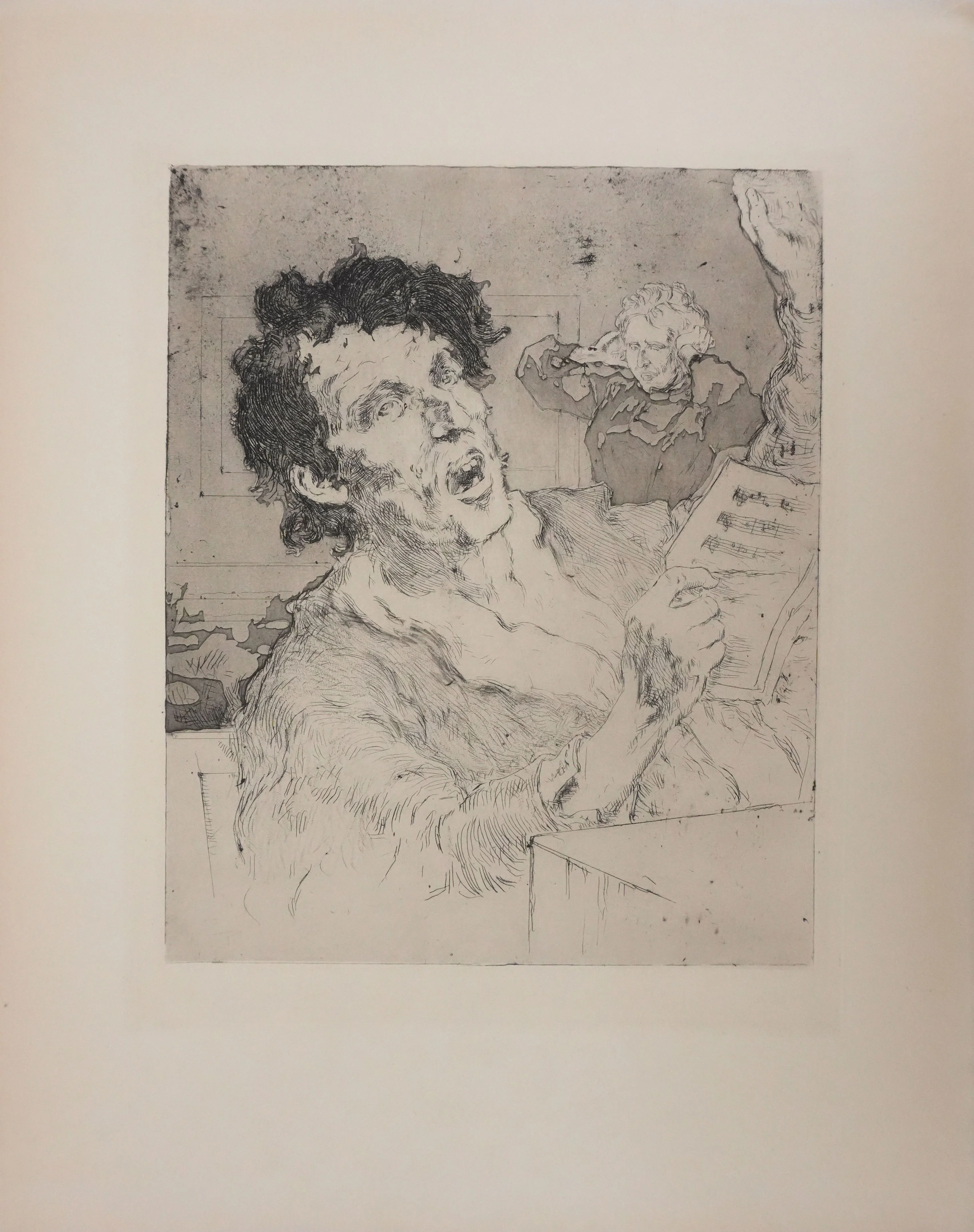 Daniel VIERGE : Une fausse note, Gravure originale