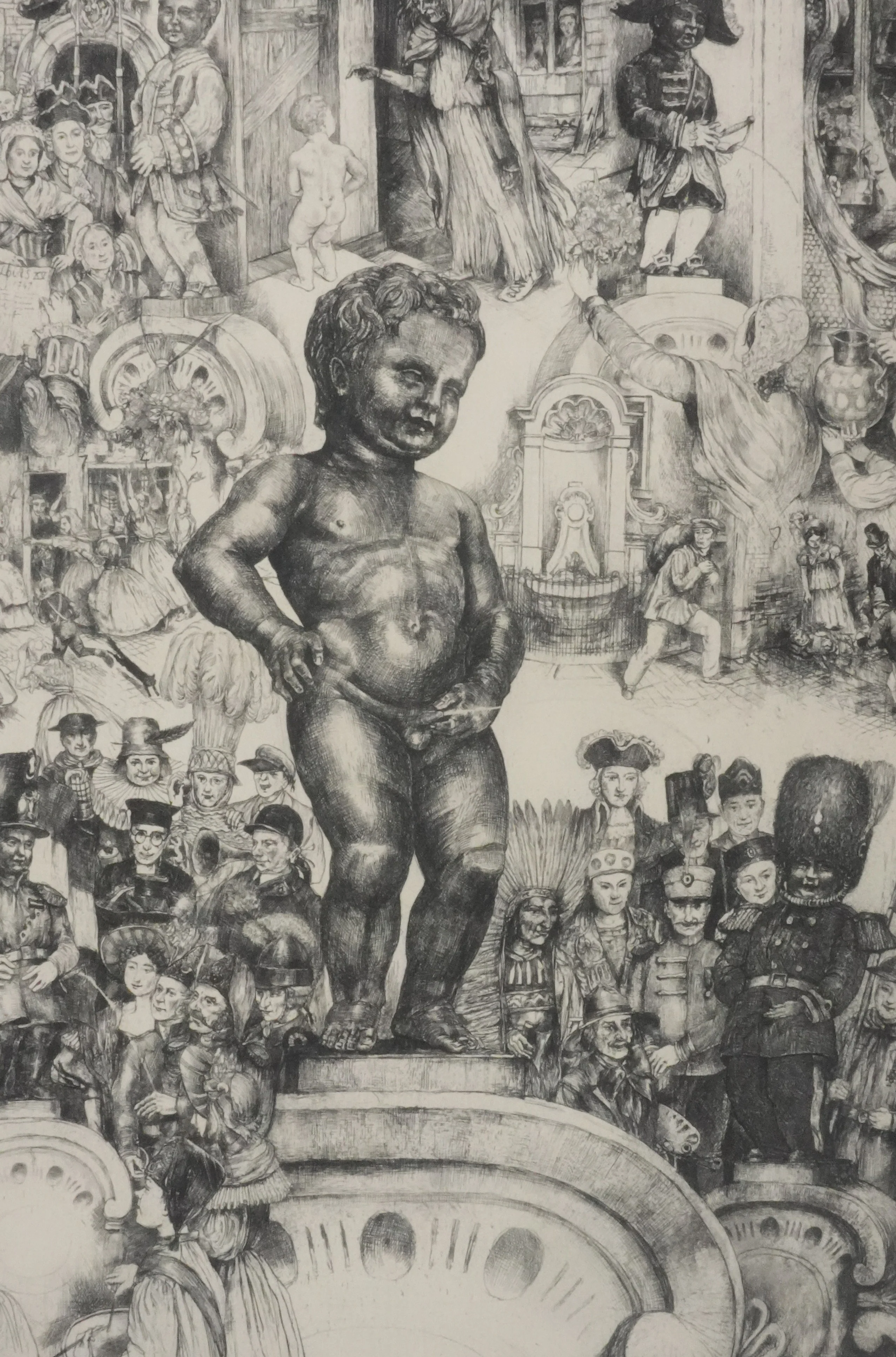 Désiré NAEYAERT : Les différentes incarnations de Manneke Pis, Gravure originale signée - Image 4