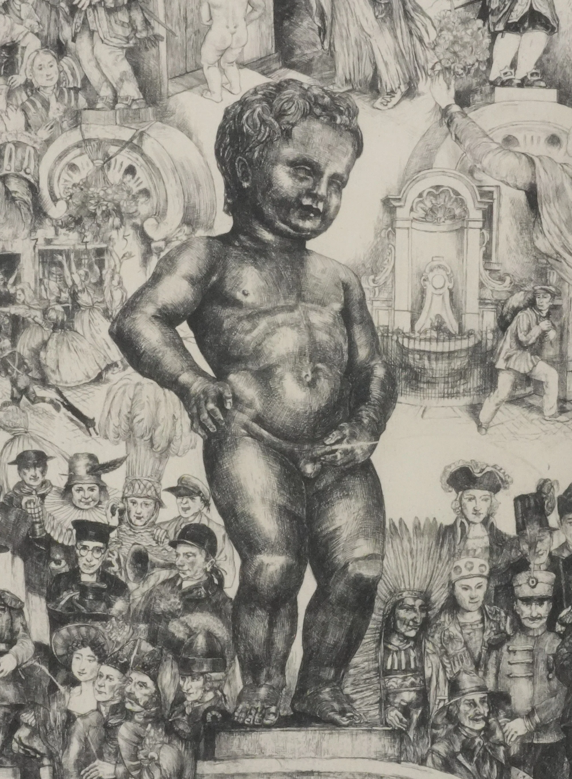 Désiré NAEYAERT : Les différentes incarnations de Manneke Pis, Gravure originale signée - Image 5