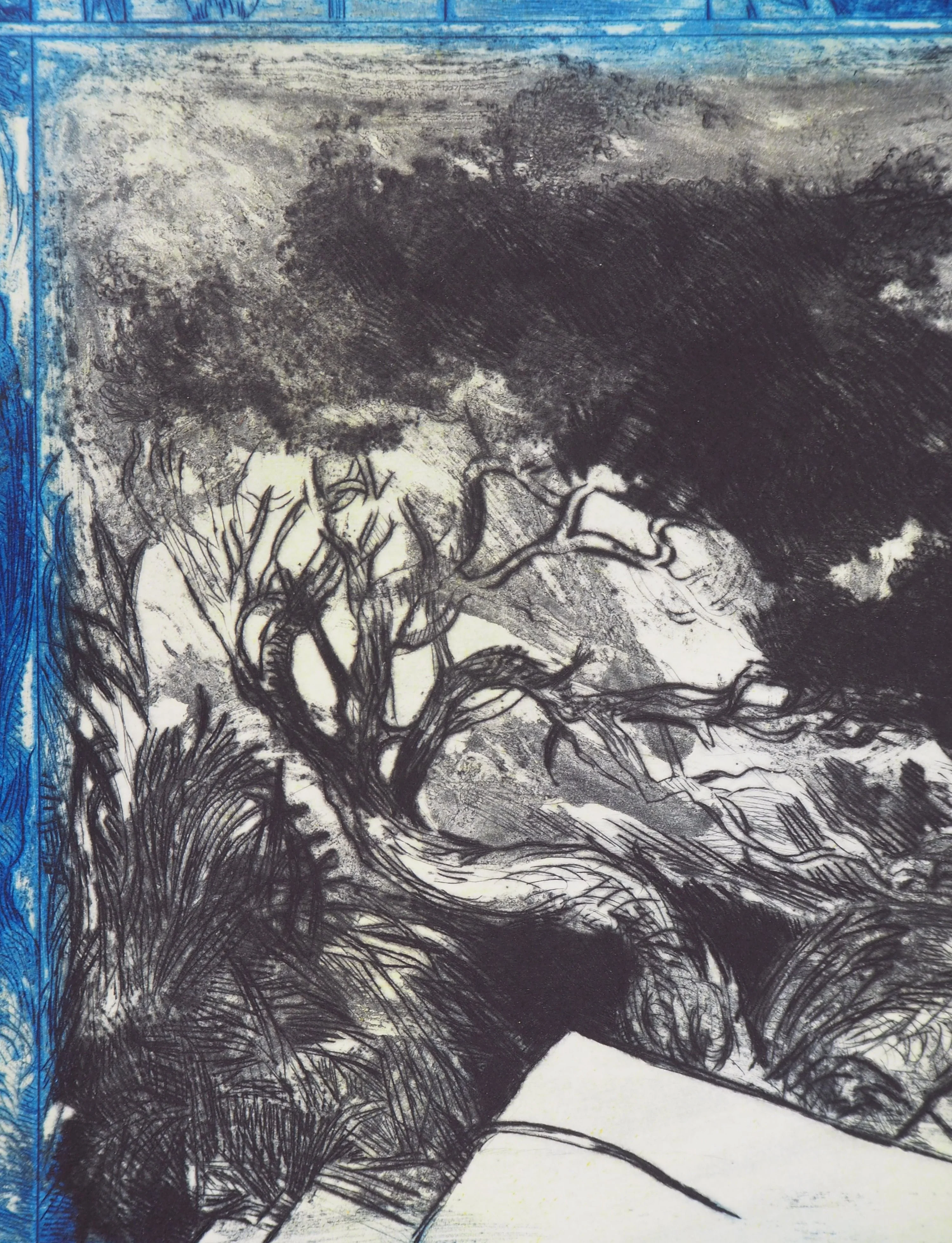 Gérard DIAZ : Paysage bleu, Gravure originale signée - Image 4