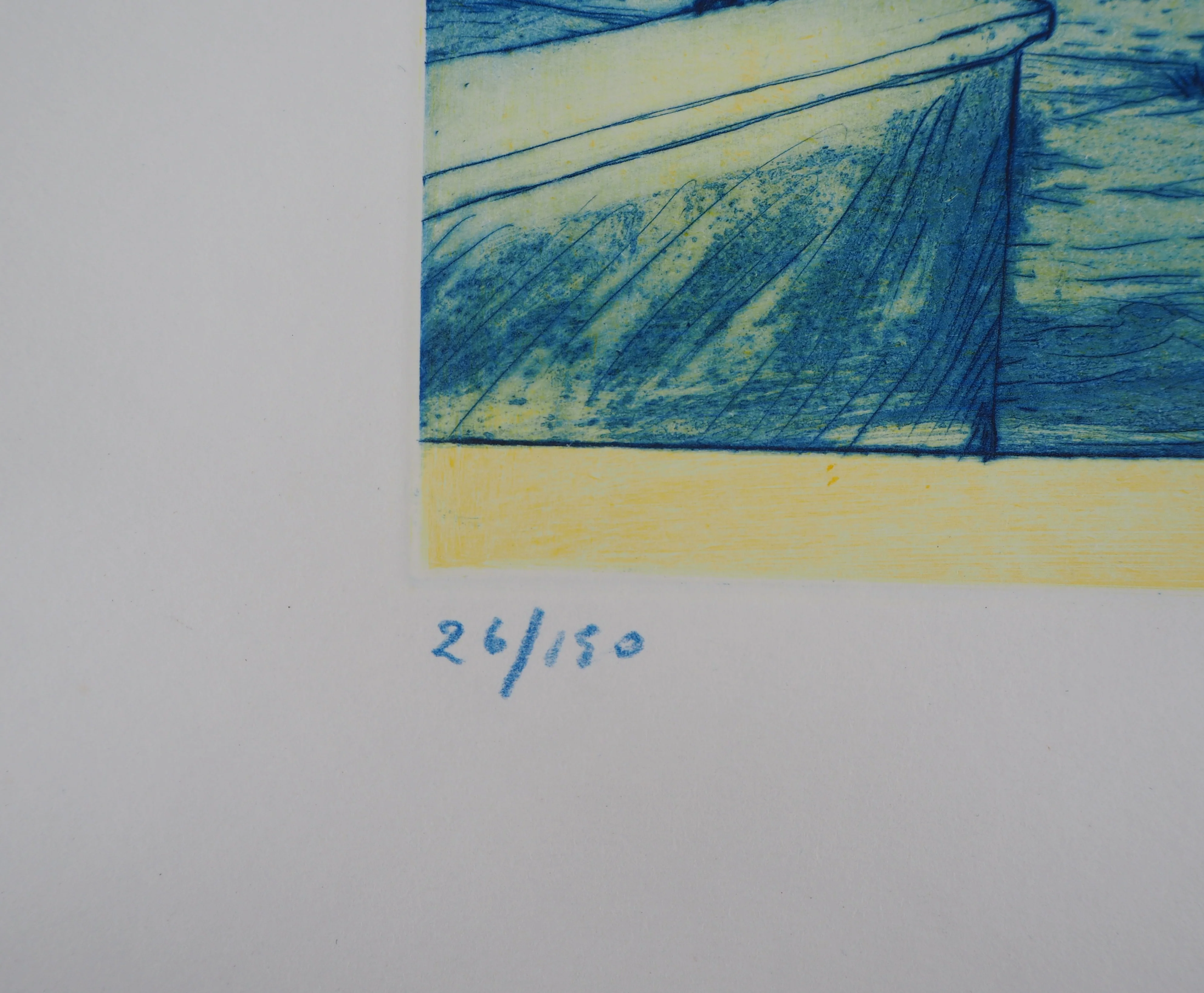 Gérard DIAZ : Paysage bleu, Gravure originale signée - Image 9
