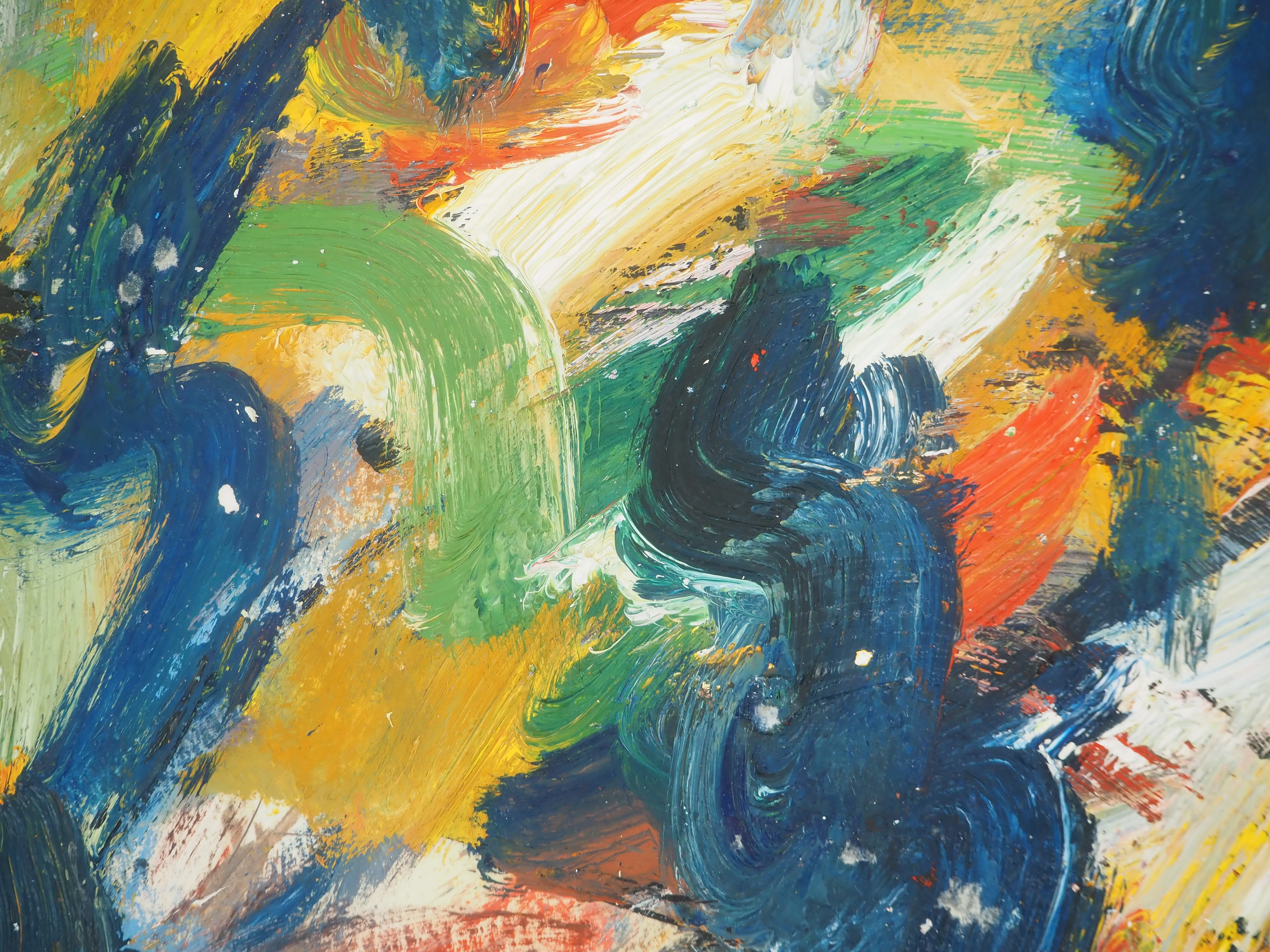 Diyap GÜLER : Abstraction en bleu, Peinture à l'huile - Image 6