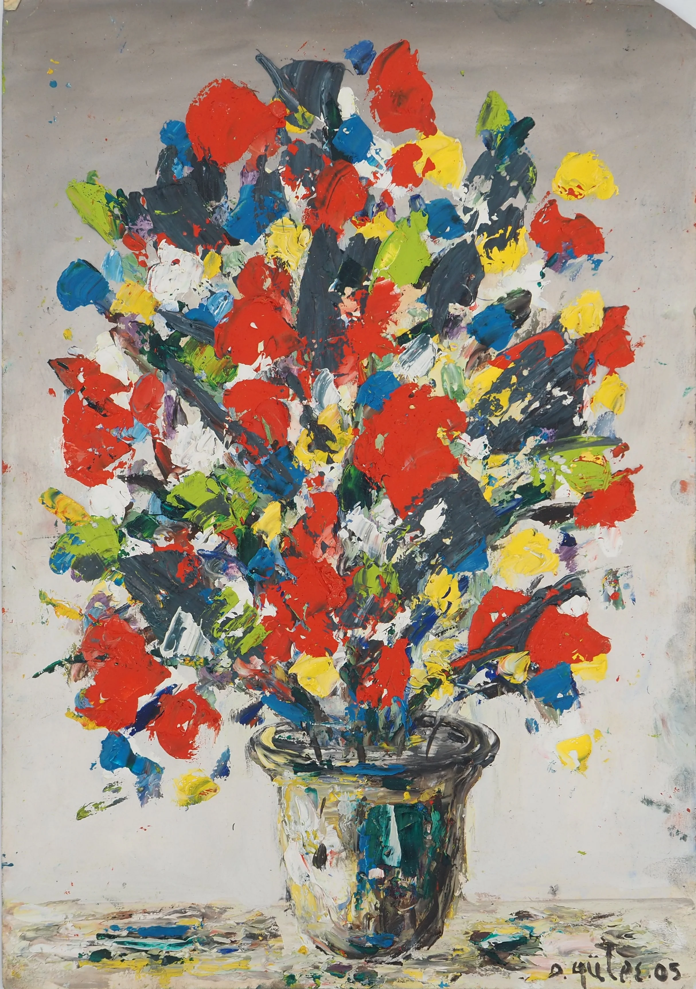 Diyap GÜLER : Bouquet printanier, Peinture à l'huile