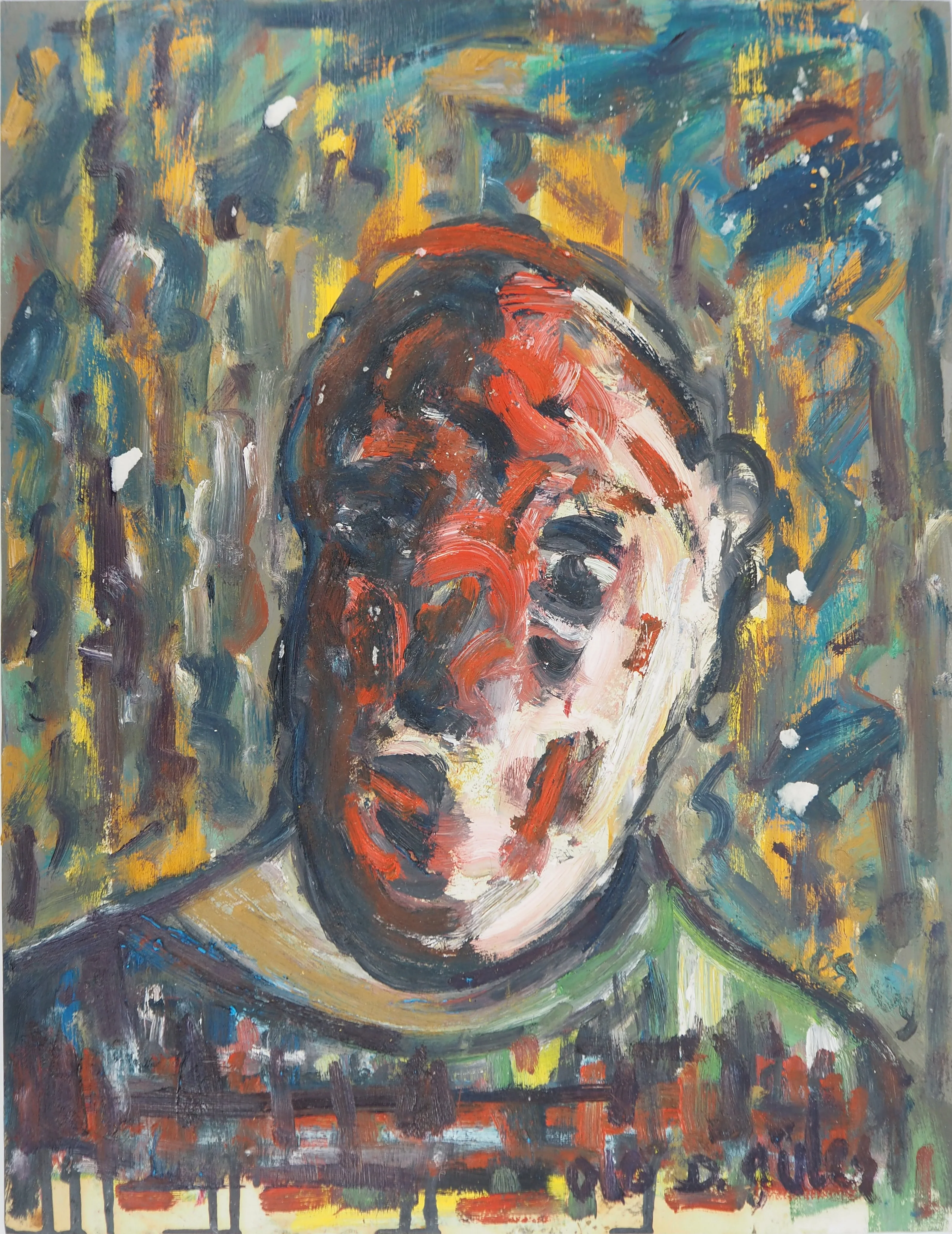 Diyap GULER : Clown abstrait, Peinture à l'huile