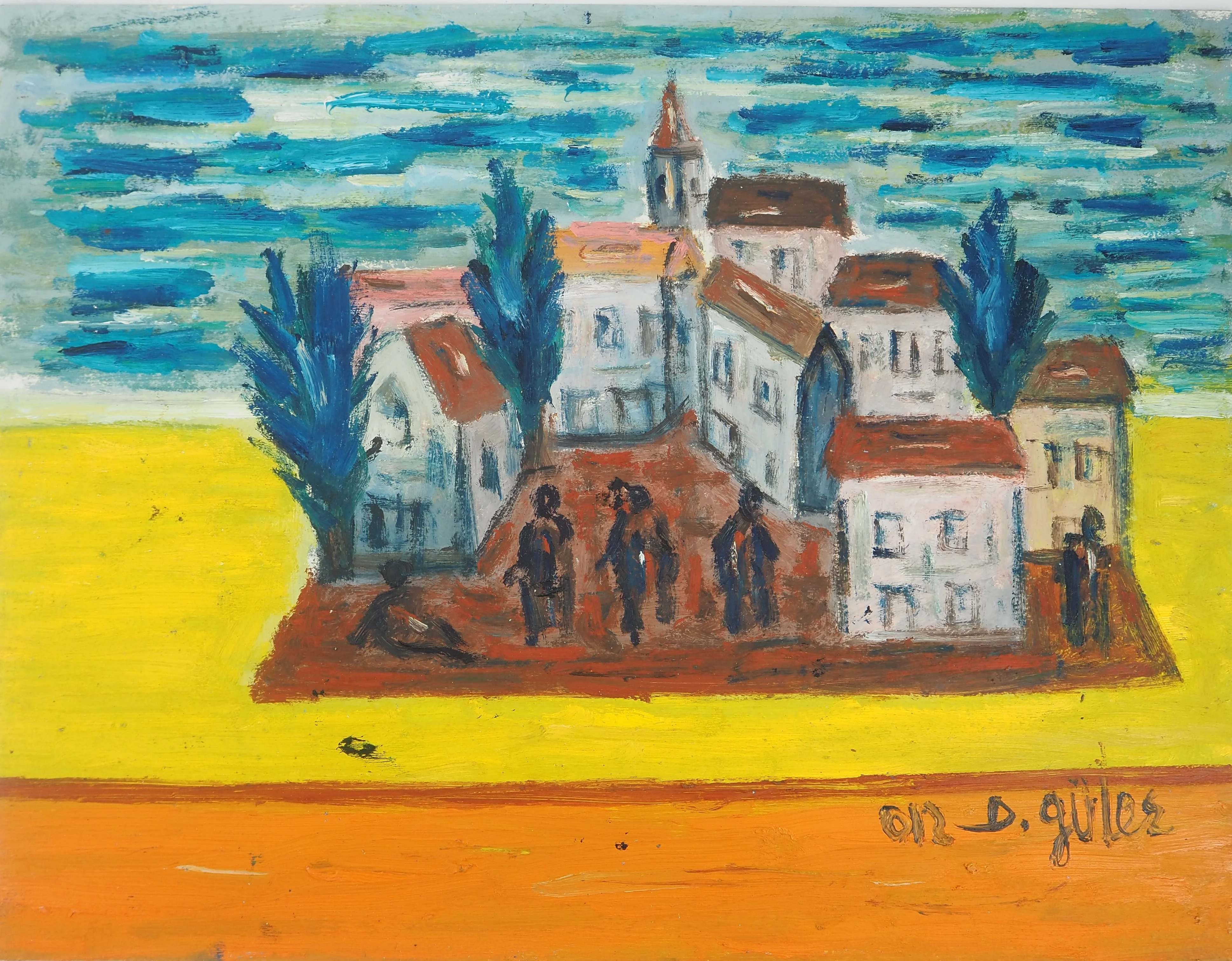 Diyap GÜLER : La sortie d'Amiens, Peinture à l'huile