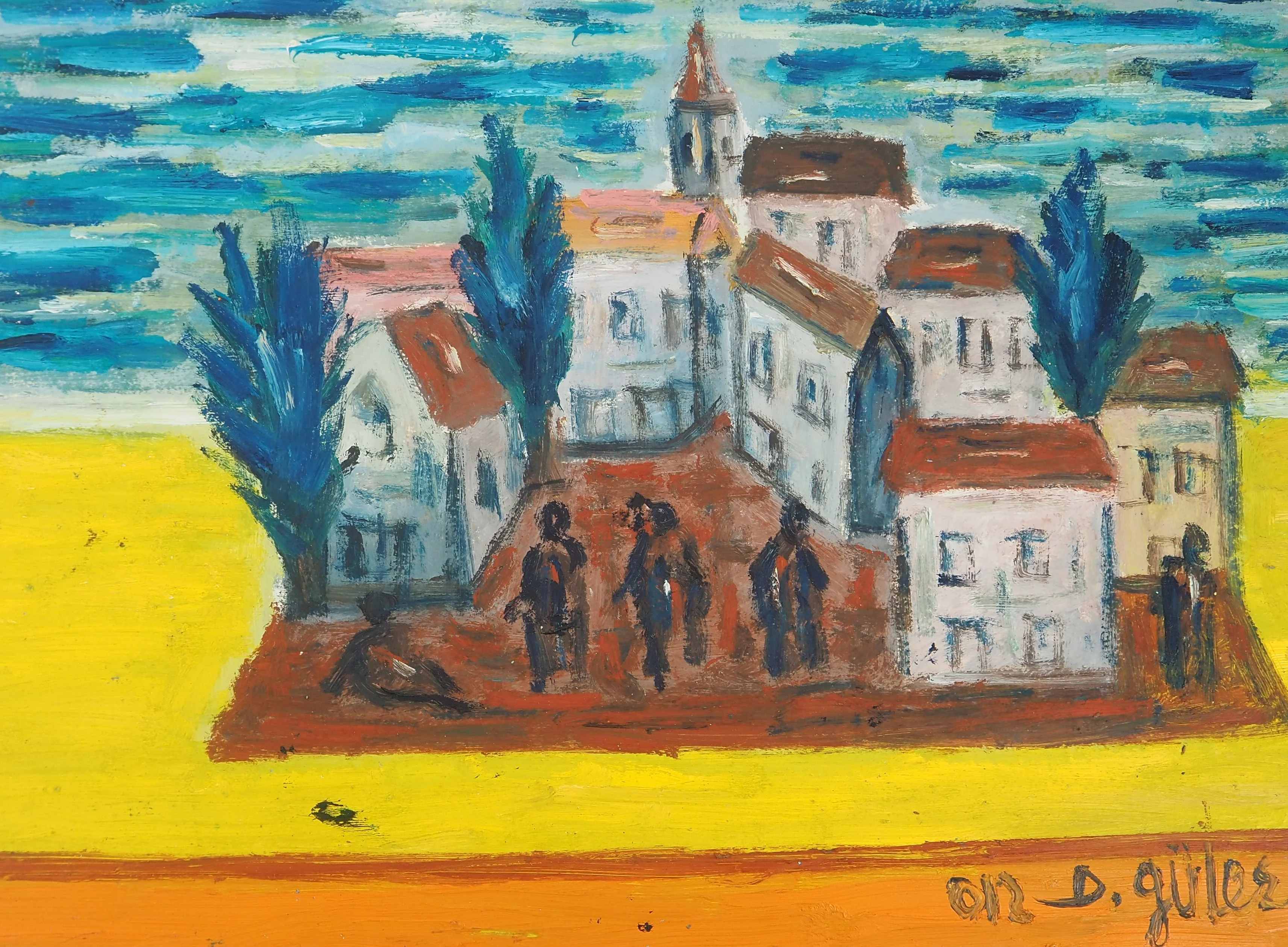 Diyap GÜLER : La sortie d'Amiens, Peinture à l'huile - Image 2