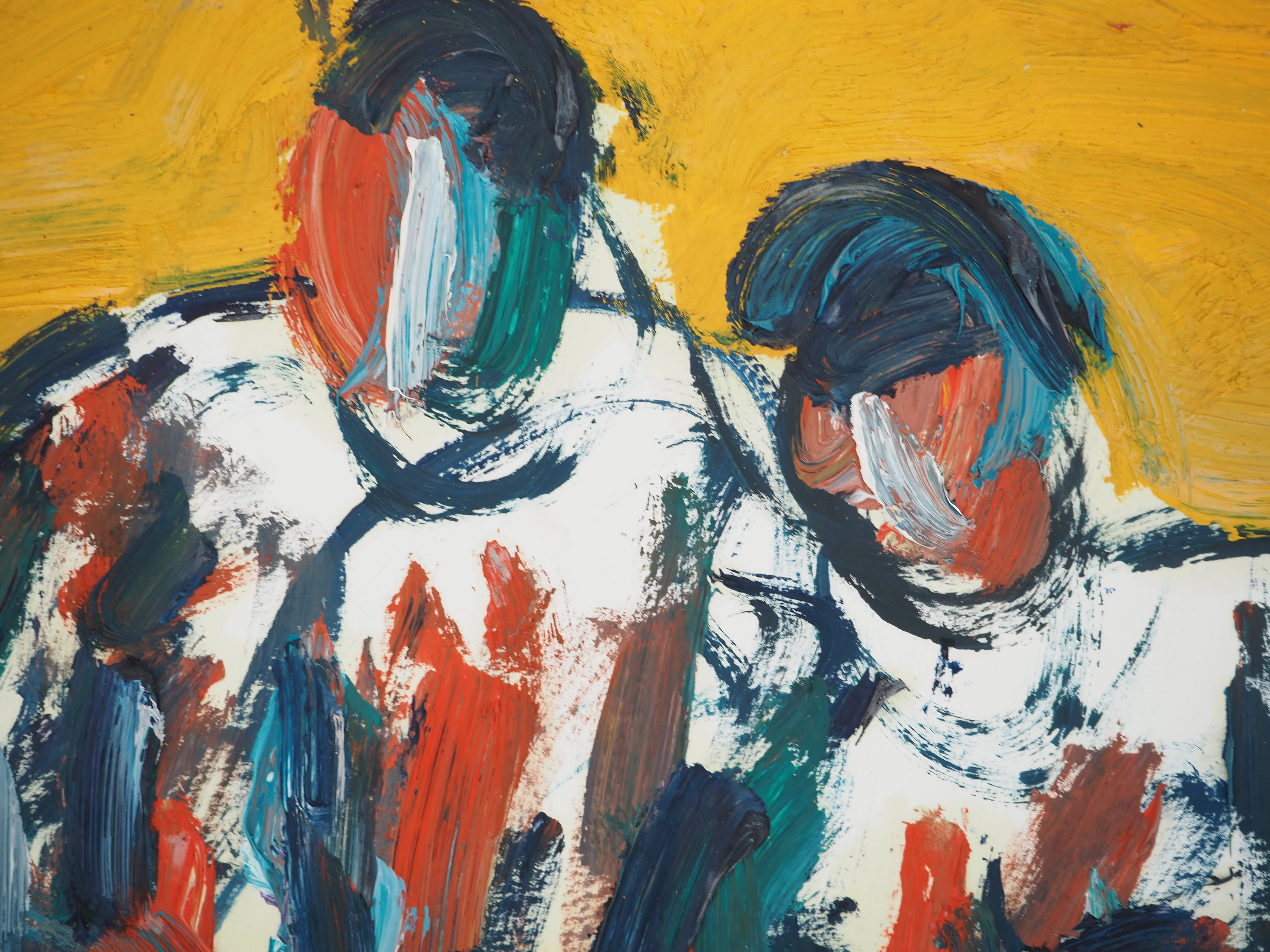 Diyap GÜLER : Les trois paysans, Peinture à l'huile - Image 5