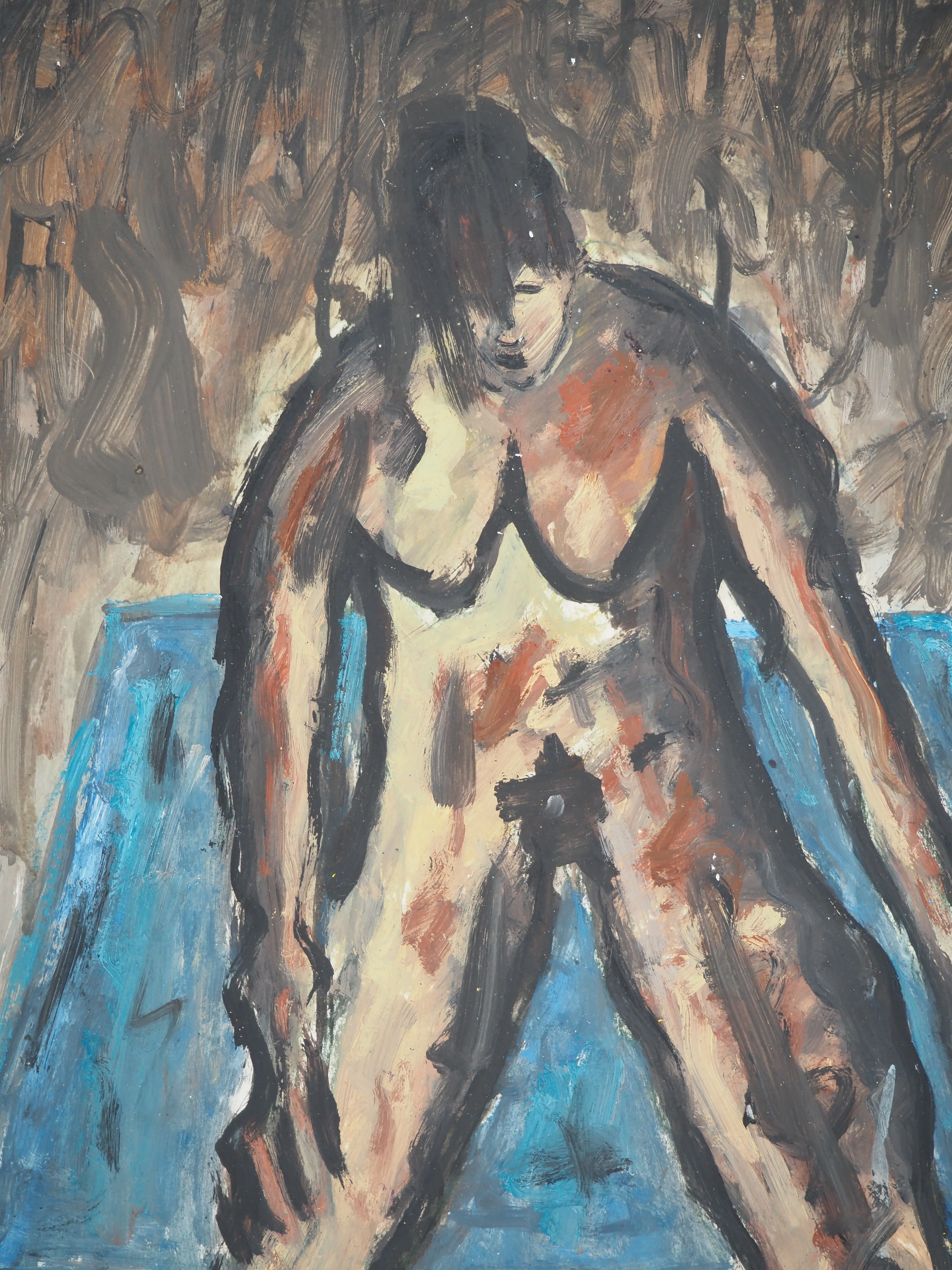 Diyap GÜLER : Nu au champs, Peinture à l'huile - Image 2