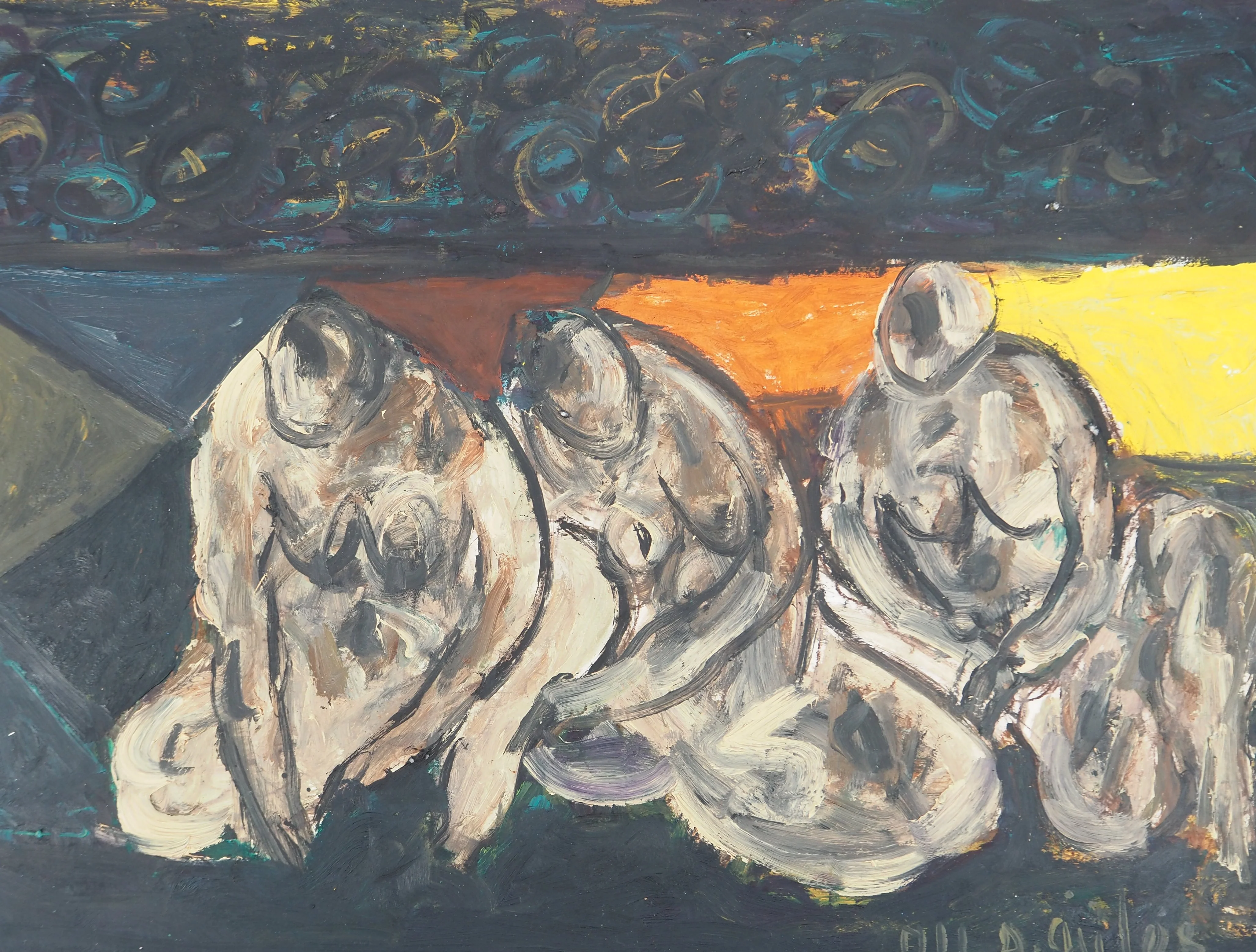 Diyap GÜLER : Scène Nocturne, Peinture à l'huile - Image 2