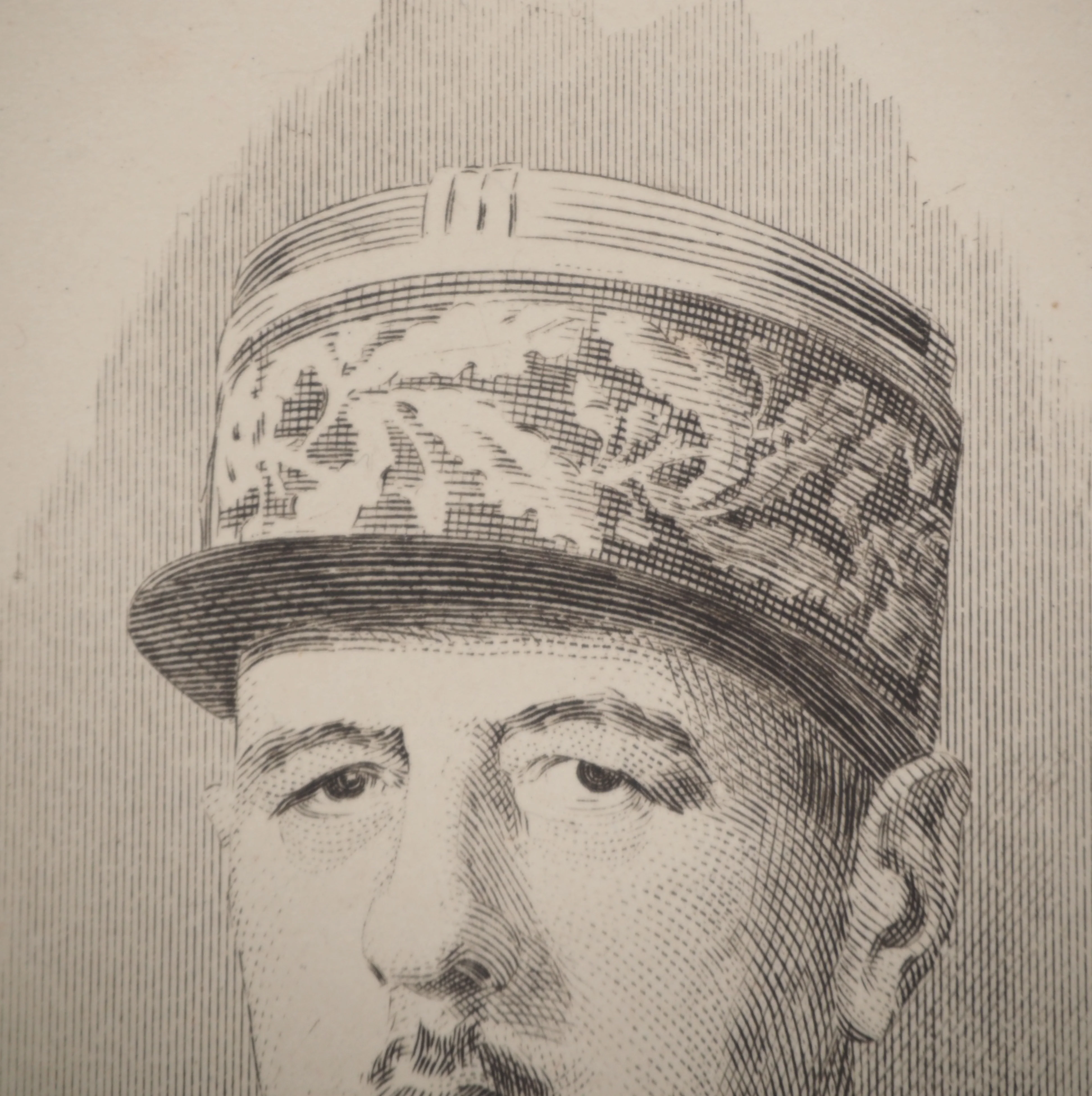 ECOLE XXème siècle : Portrait Charles De Gaulle, Gravure originale - Image 3