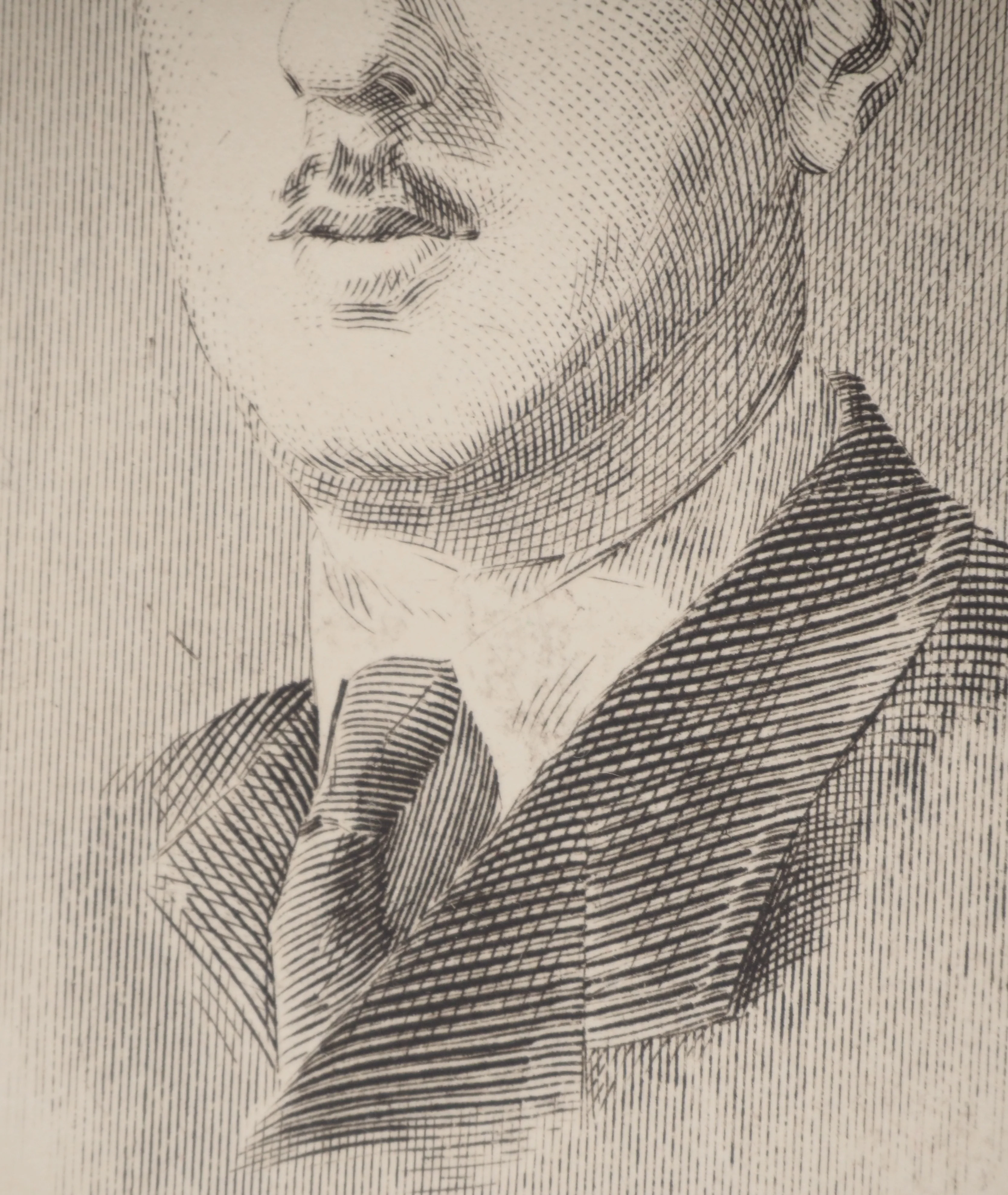 ECOLE XXème siècle : Portrait Charles De Gaulle, Gravure originale - Image 4