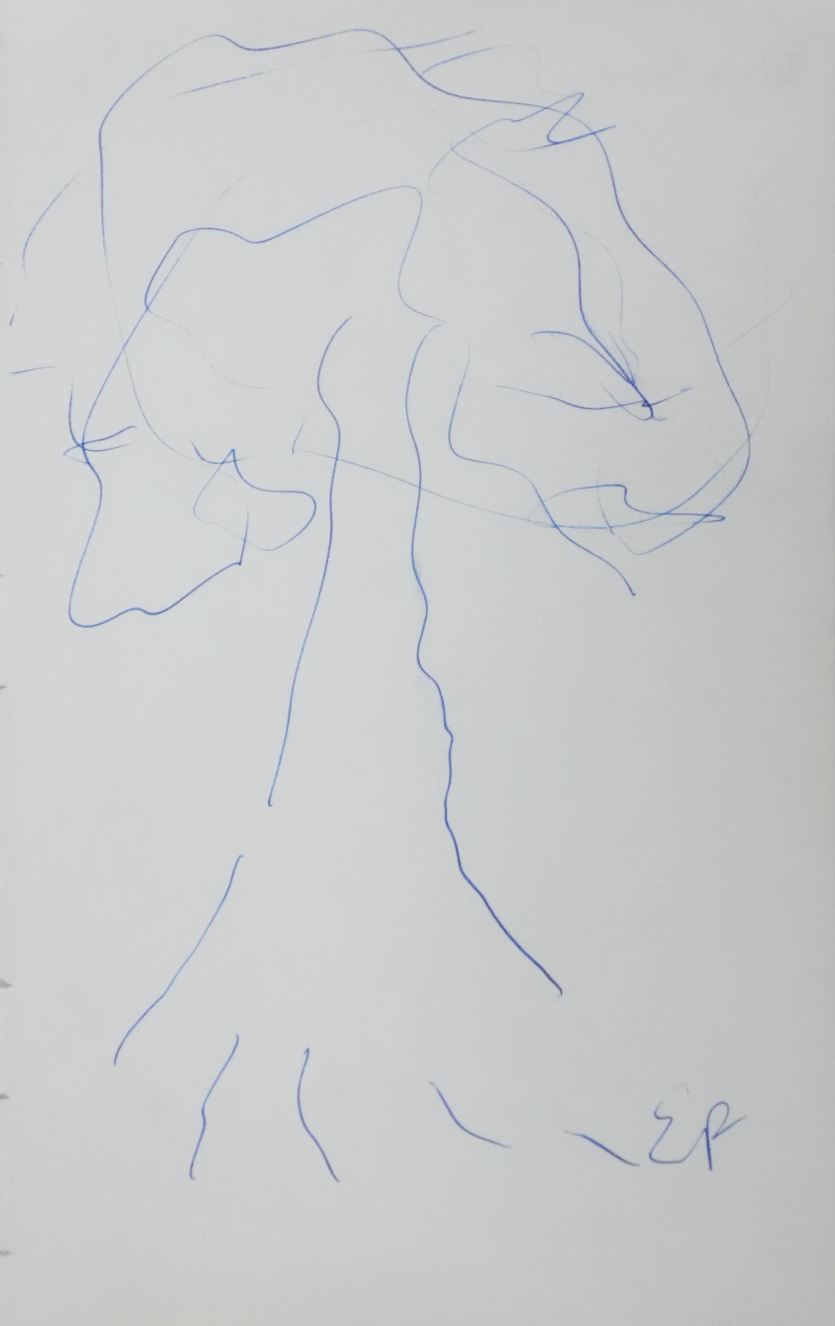 Edgar FAURE : Le feuillage bleu, Autographe et dessin original signé