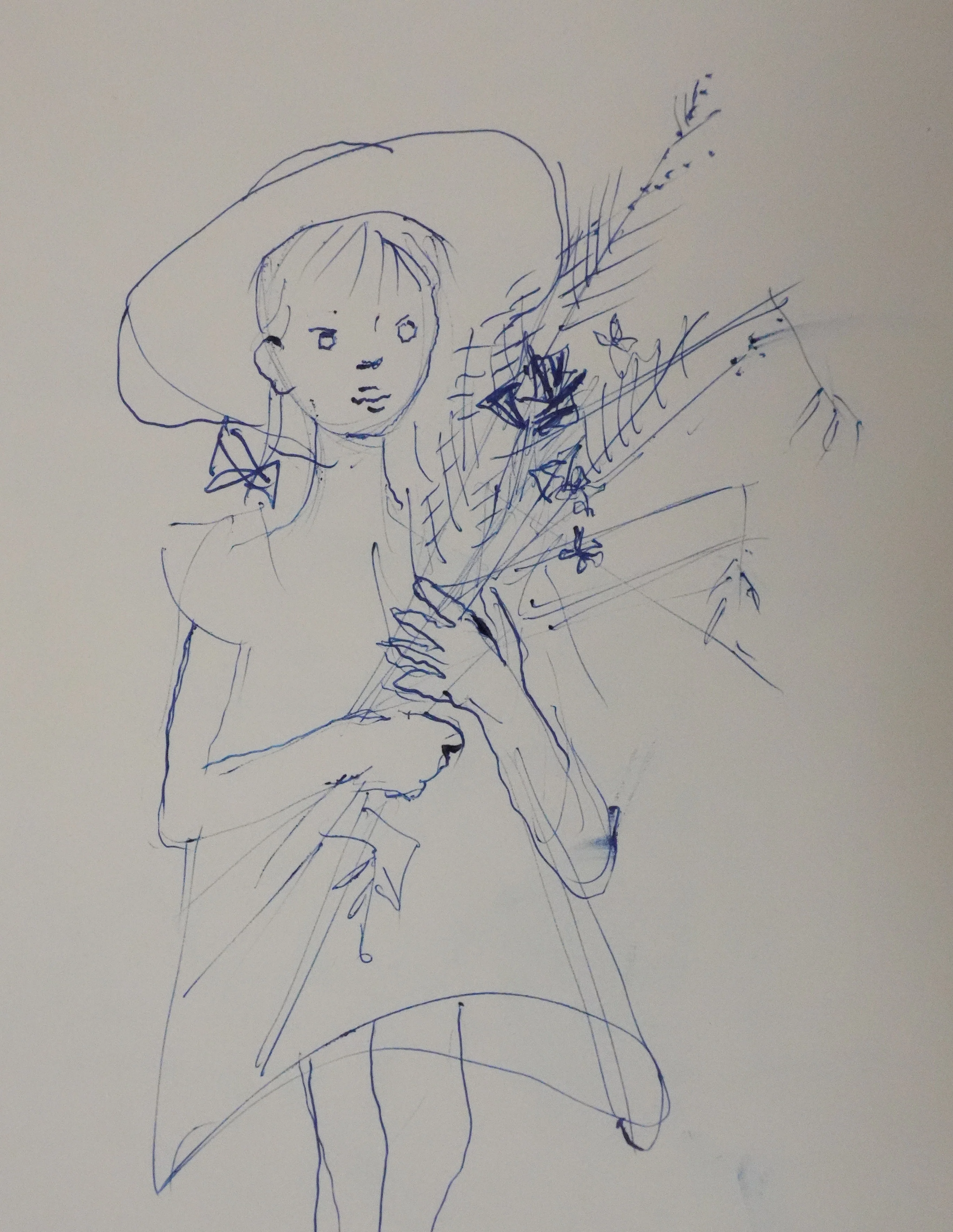 Edouard MAC AVOY : Enfant au bouquet, Dessin original signé - Image 3