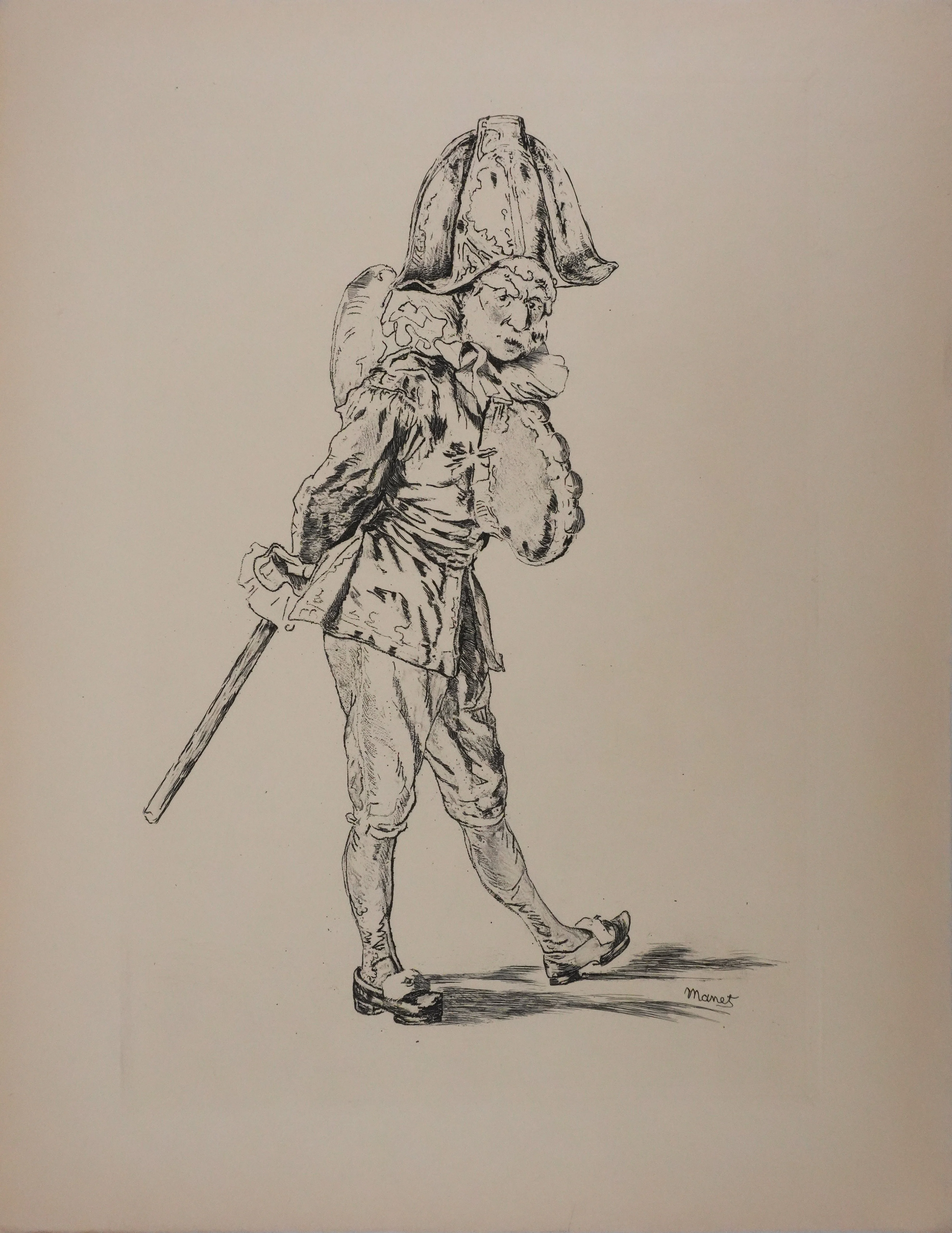 Edouard MANET : Polichinelle, Gravure signée